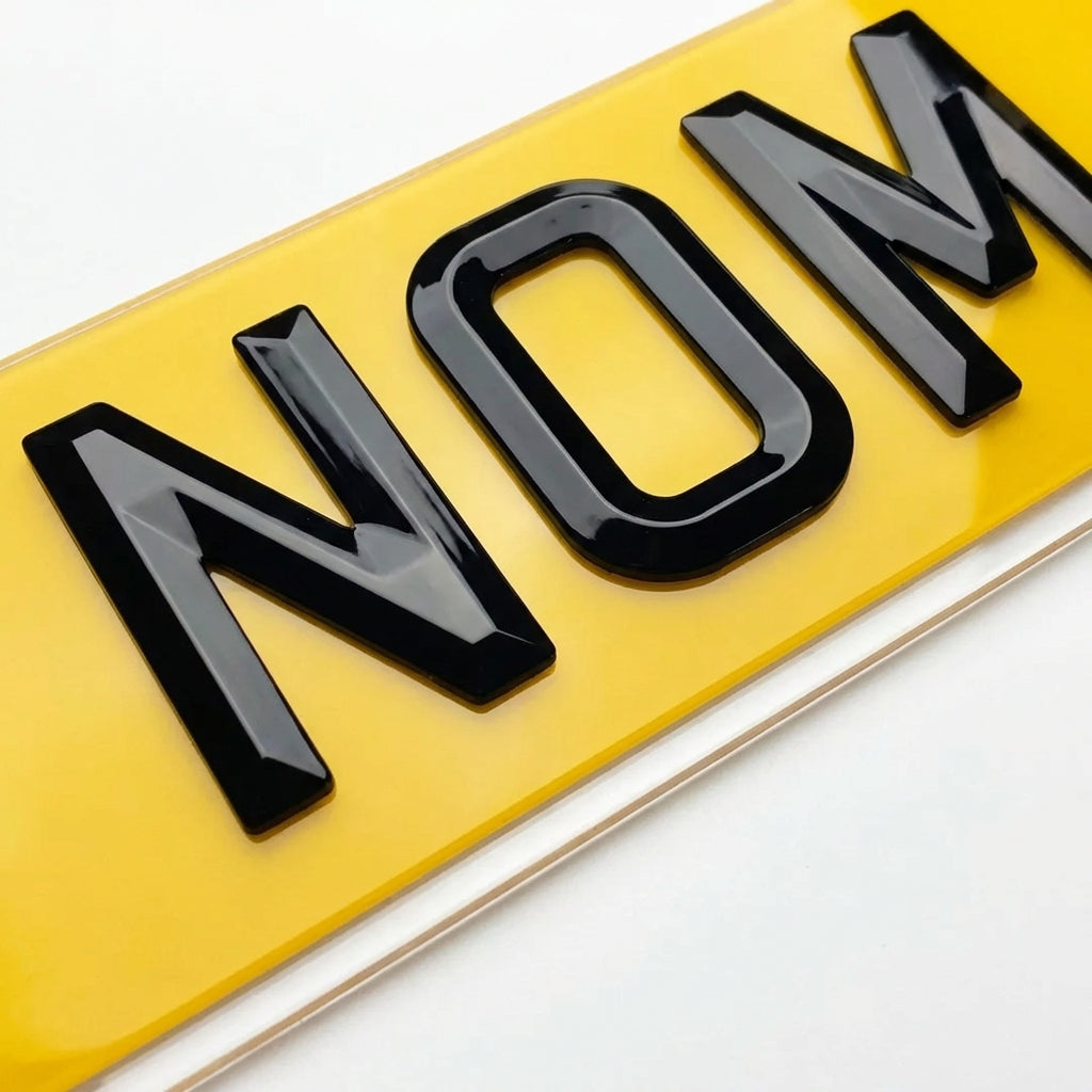 Number Plate by Style - Bevelled Gloss