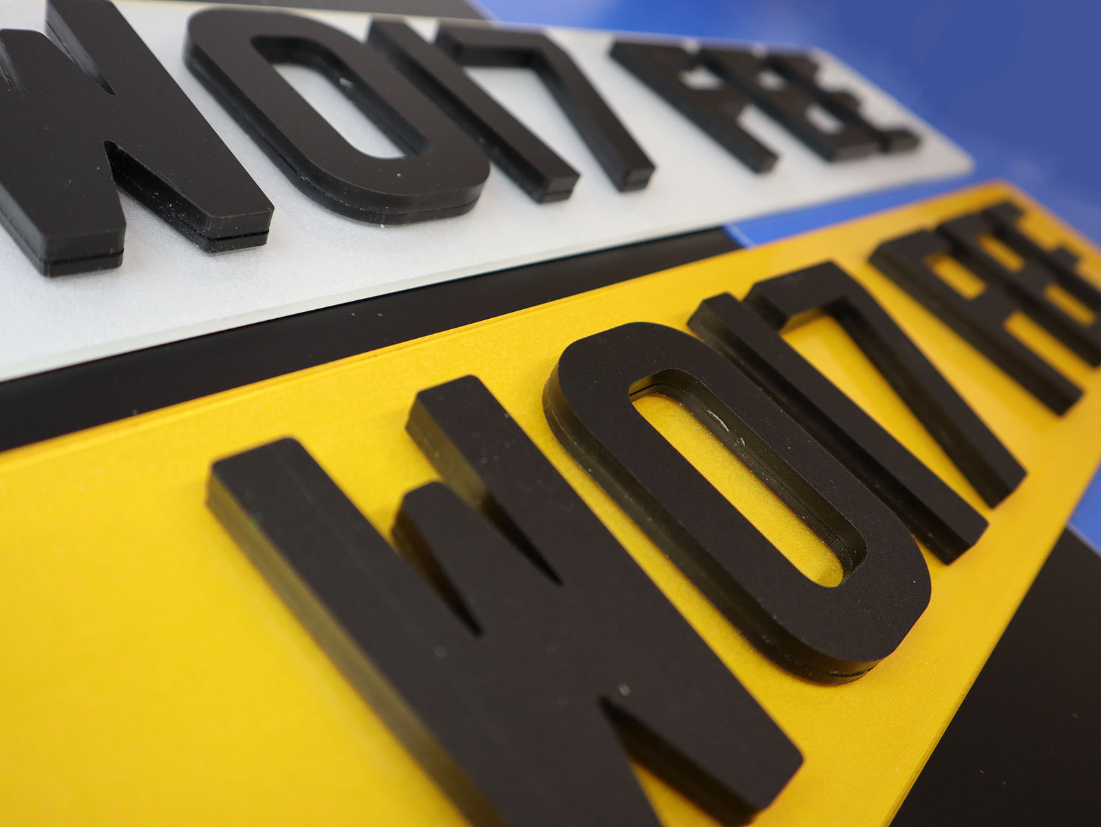 Dual Matte Mastery: 8mm Thick 3D/4D Number Plates LB07