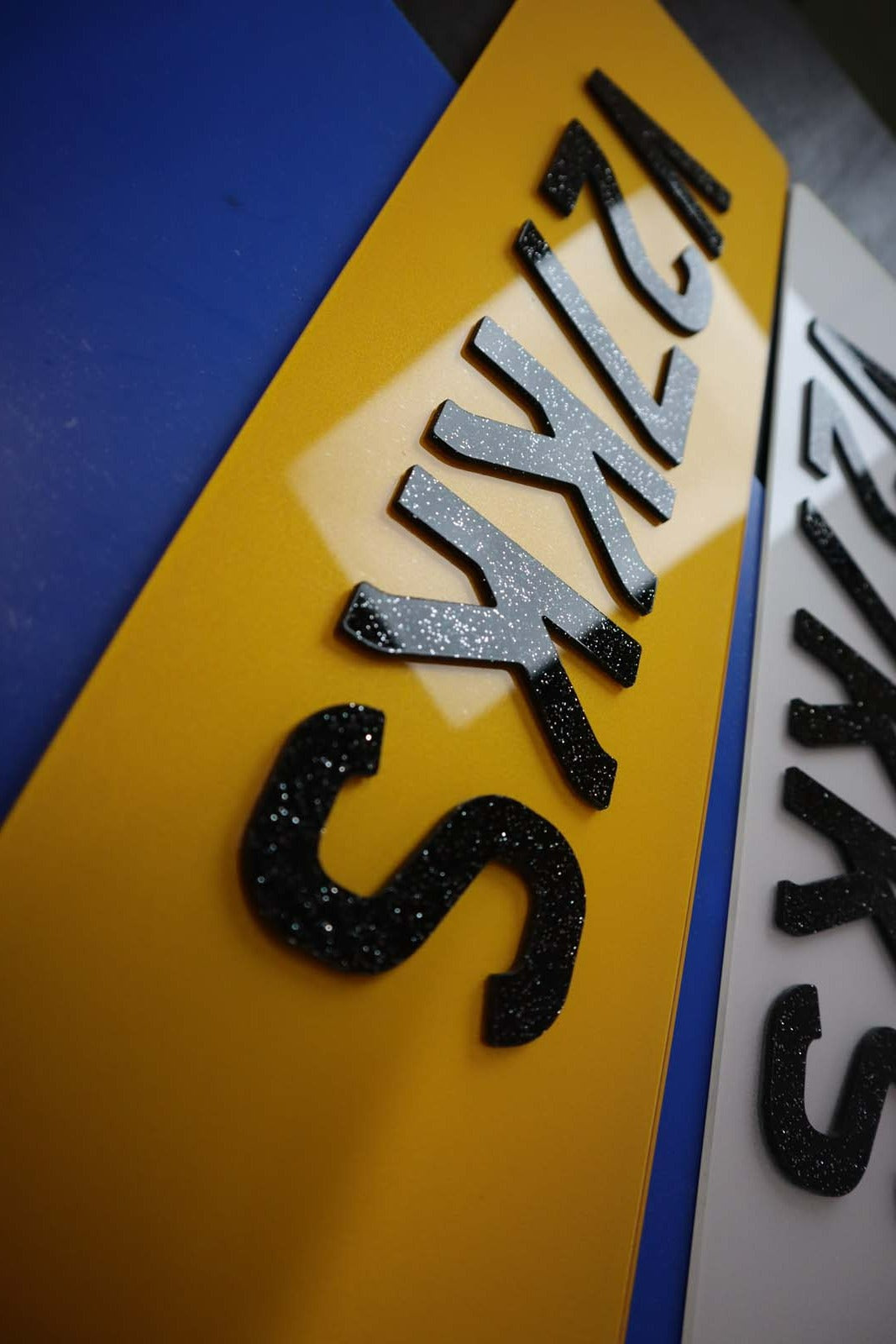 Bling Glitter Acrylic 4D Show Number Plates