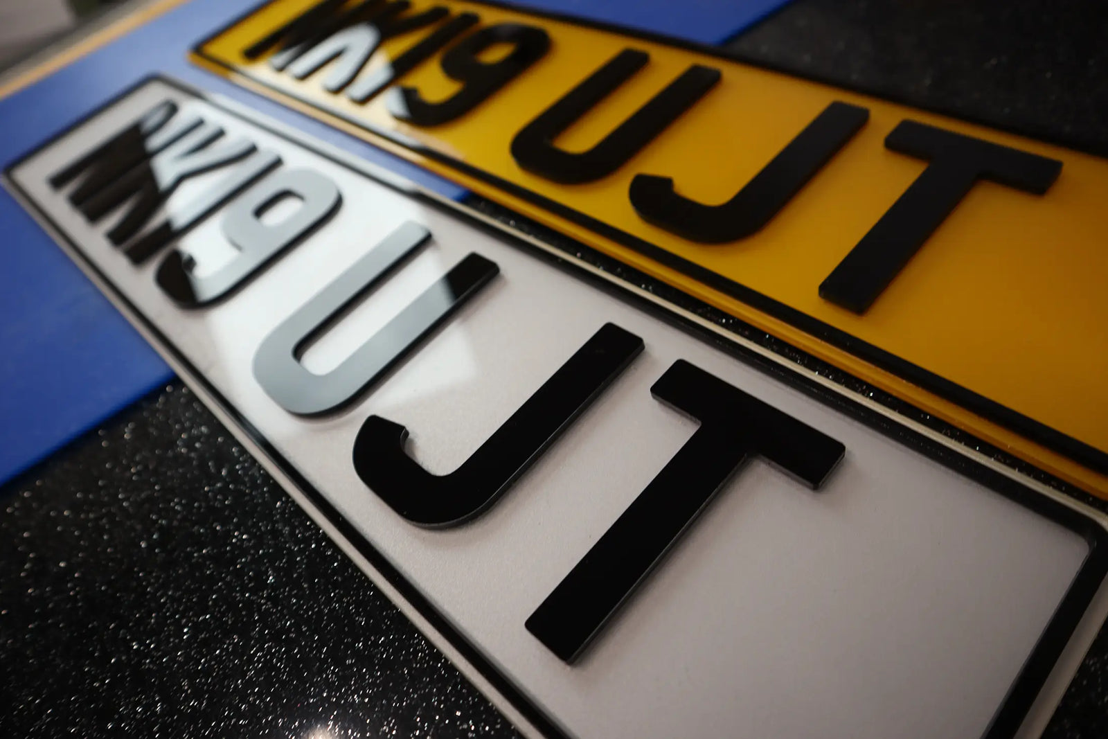 Striking Black Acrylic Plates with Sleek Matching Border LB15