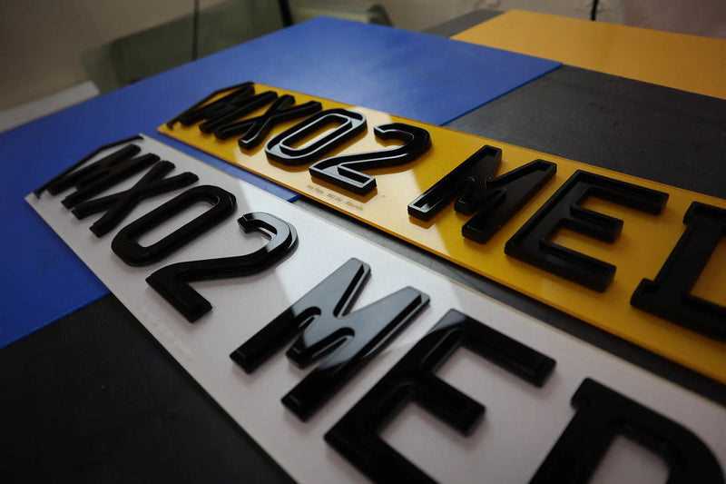 Hex Plates with Inverted Ghost Lettering and Chevron Borders LB21