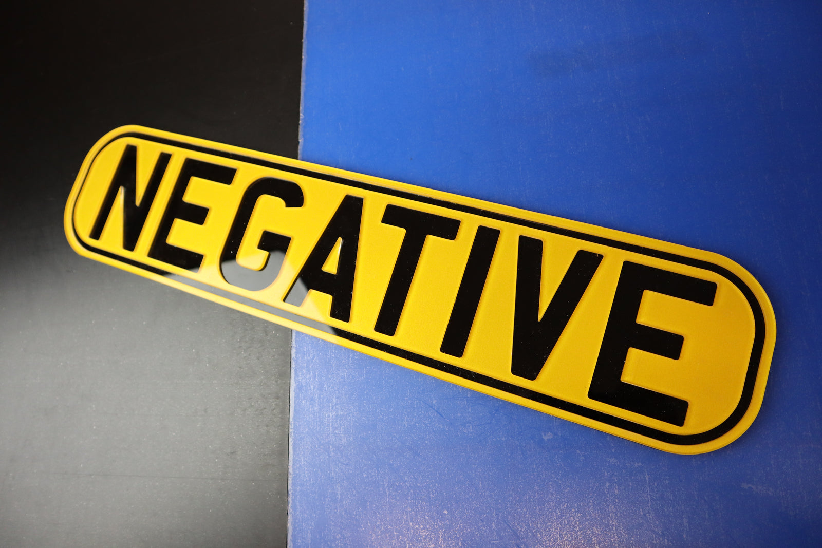 Oval Negative Inverted Number Plate w/ Recessed Lettering with Clean Border Cut LB56