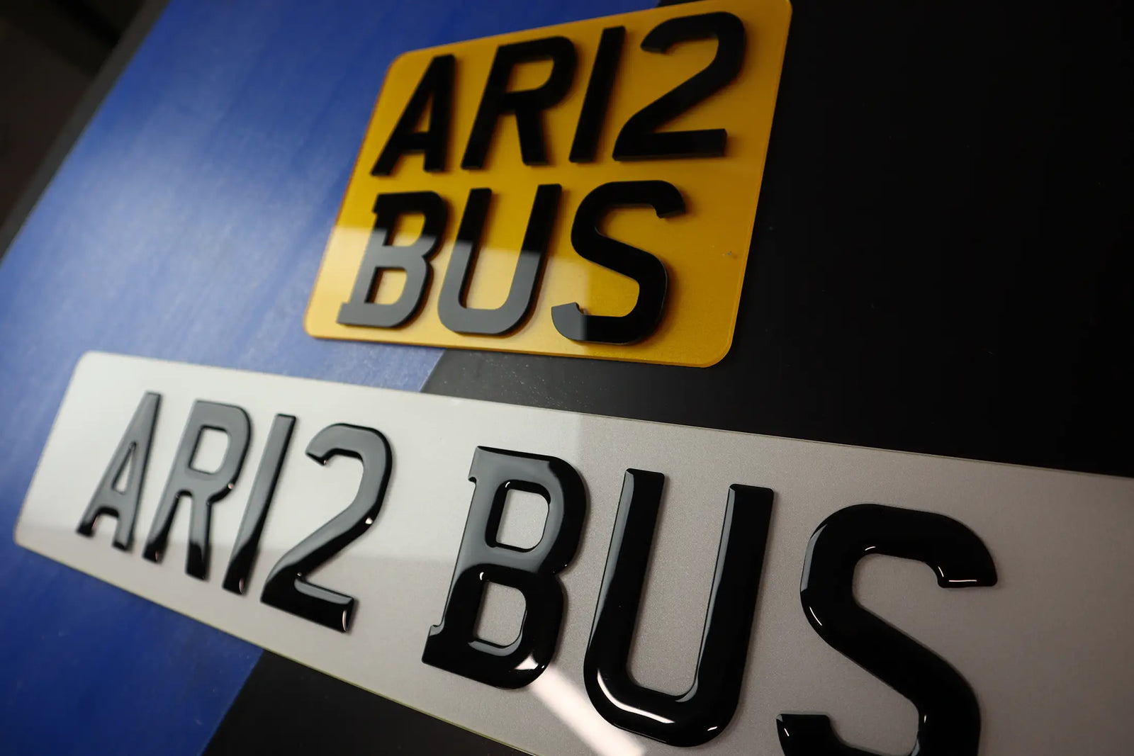 Taxi Twin Plate Set Classic Gel Lettering with Dual Acrylic Design LB58