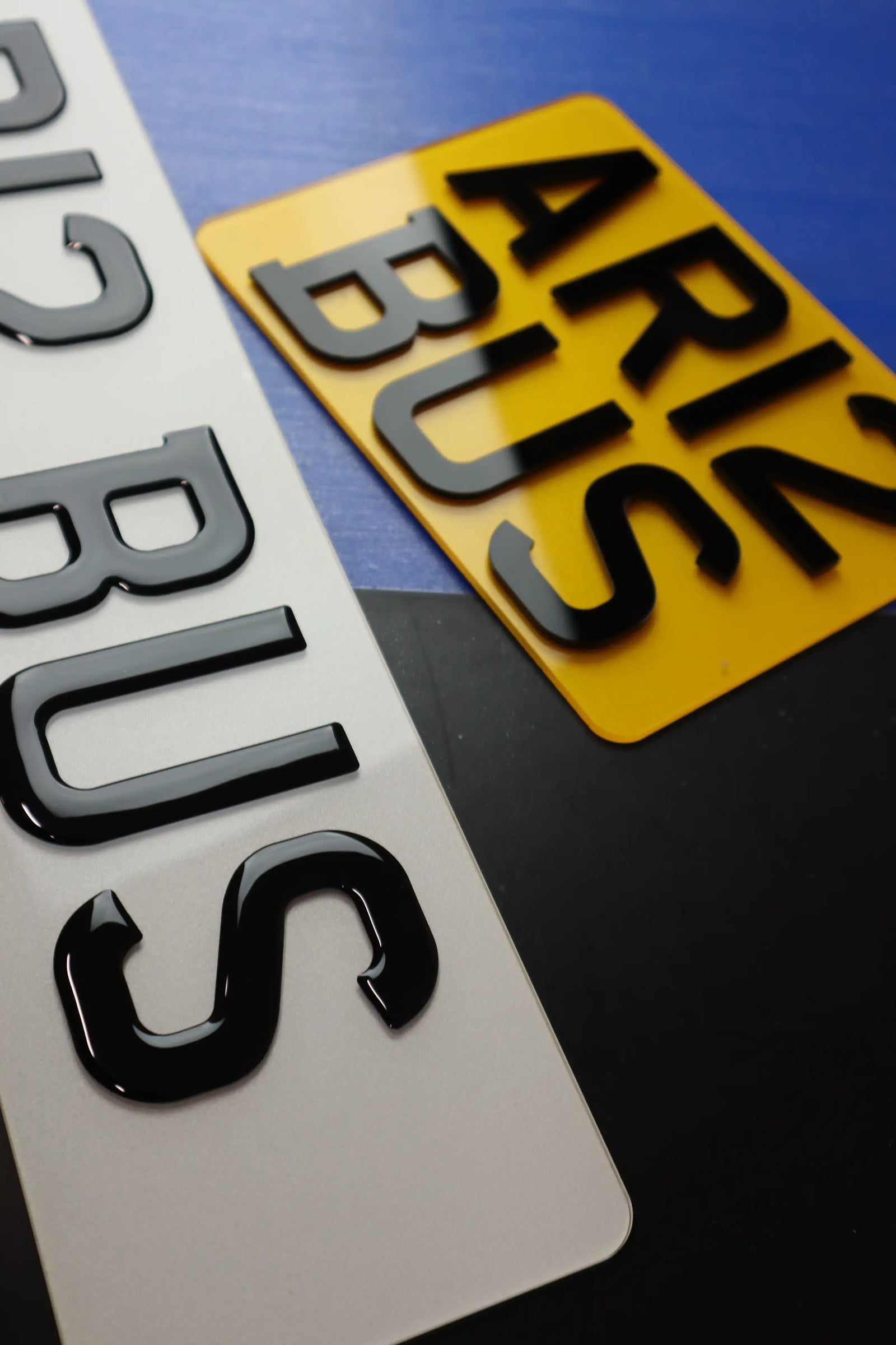 Taxi Twin Plate Set Classic Gel Lettering with Dual Acrylic Design LB58