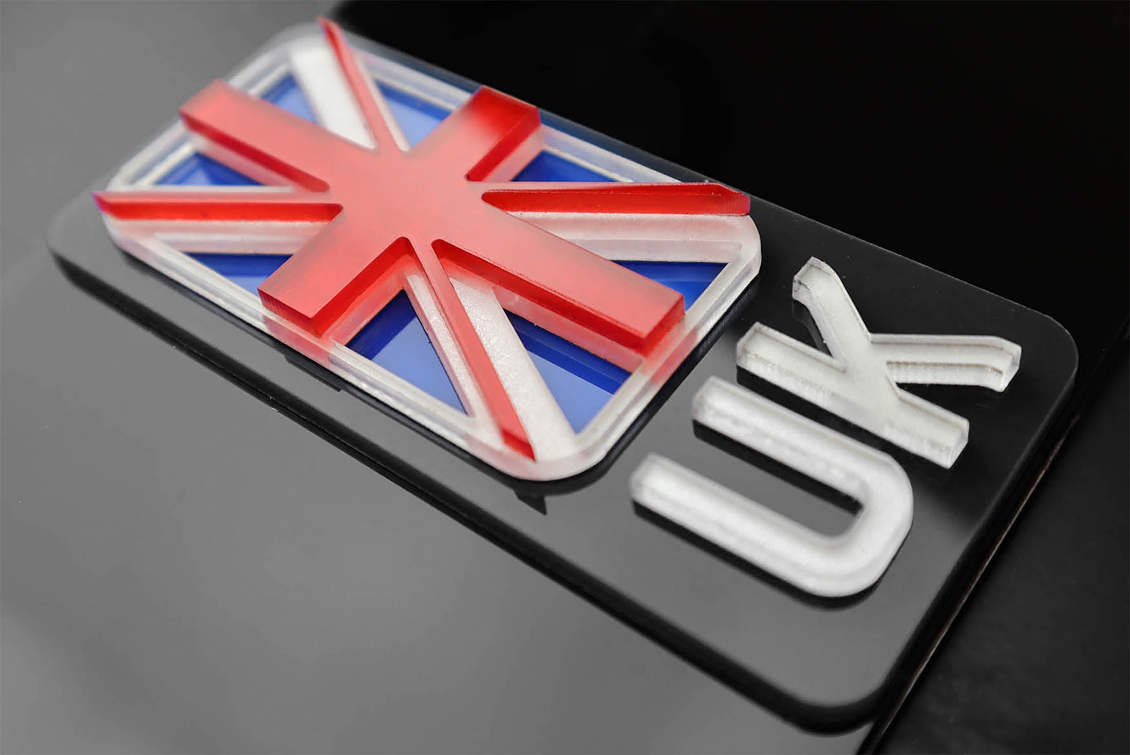 Pair of Flags for Number Plates - Printed, Gel, Acrylic