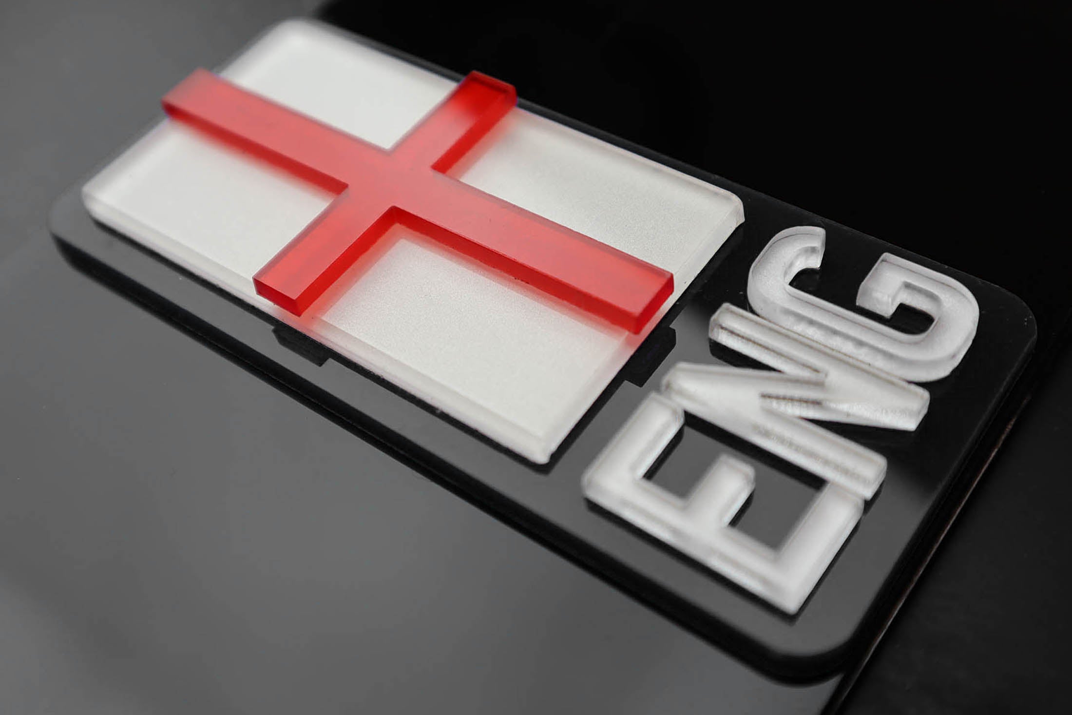 Pair of Flags for Number Plates - Printed, Gel, Acrylic