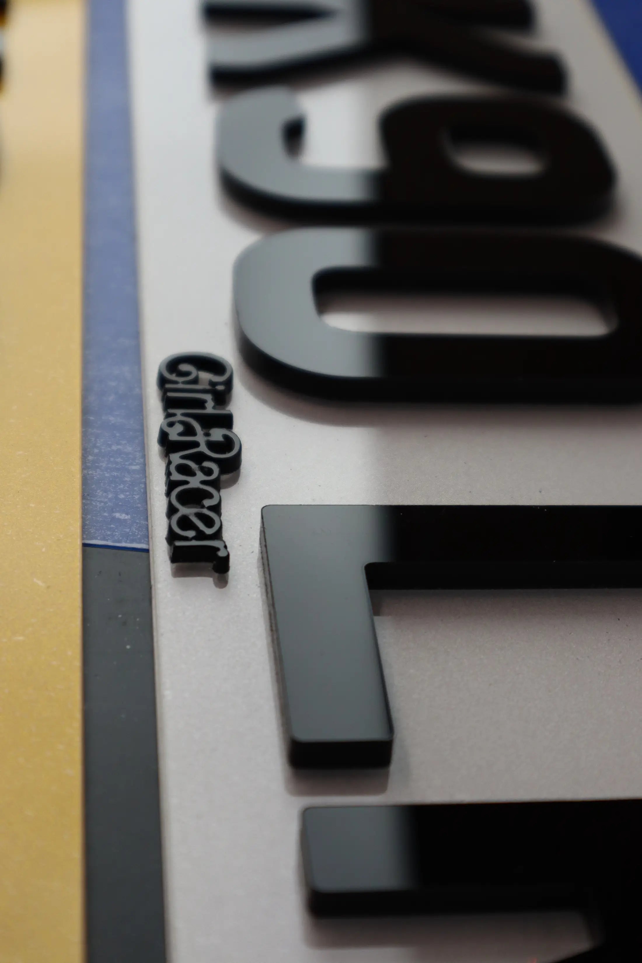 Girl Racer Laser Slogan Hex Plate 5mm Gloss Acrylic Short Hex LB68