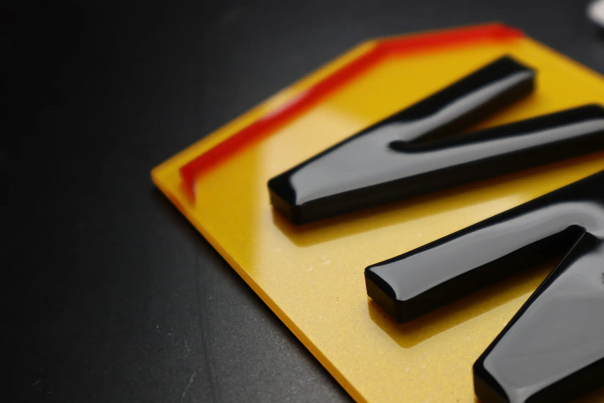 5mm Gel Hex Number Plates with Red Hex Edge Borders Lookbook Pair LB103