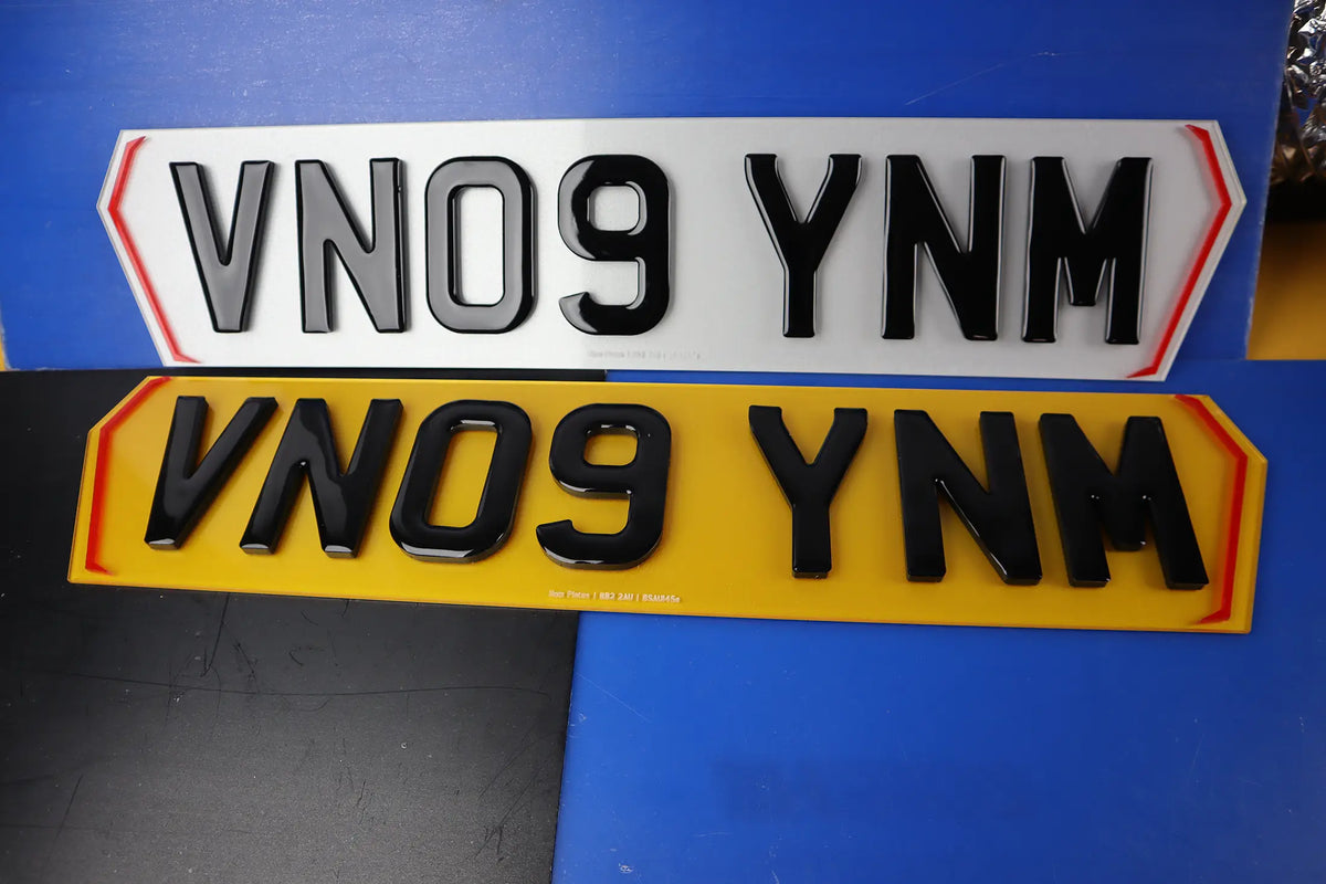 5mm Gel Hex Number Plates with Red Hex Edge Borders Lookbook Pair LB103