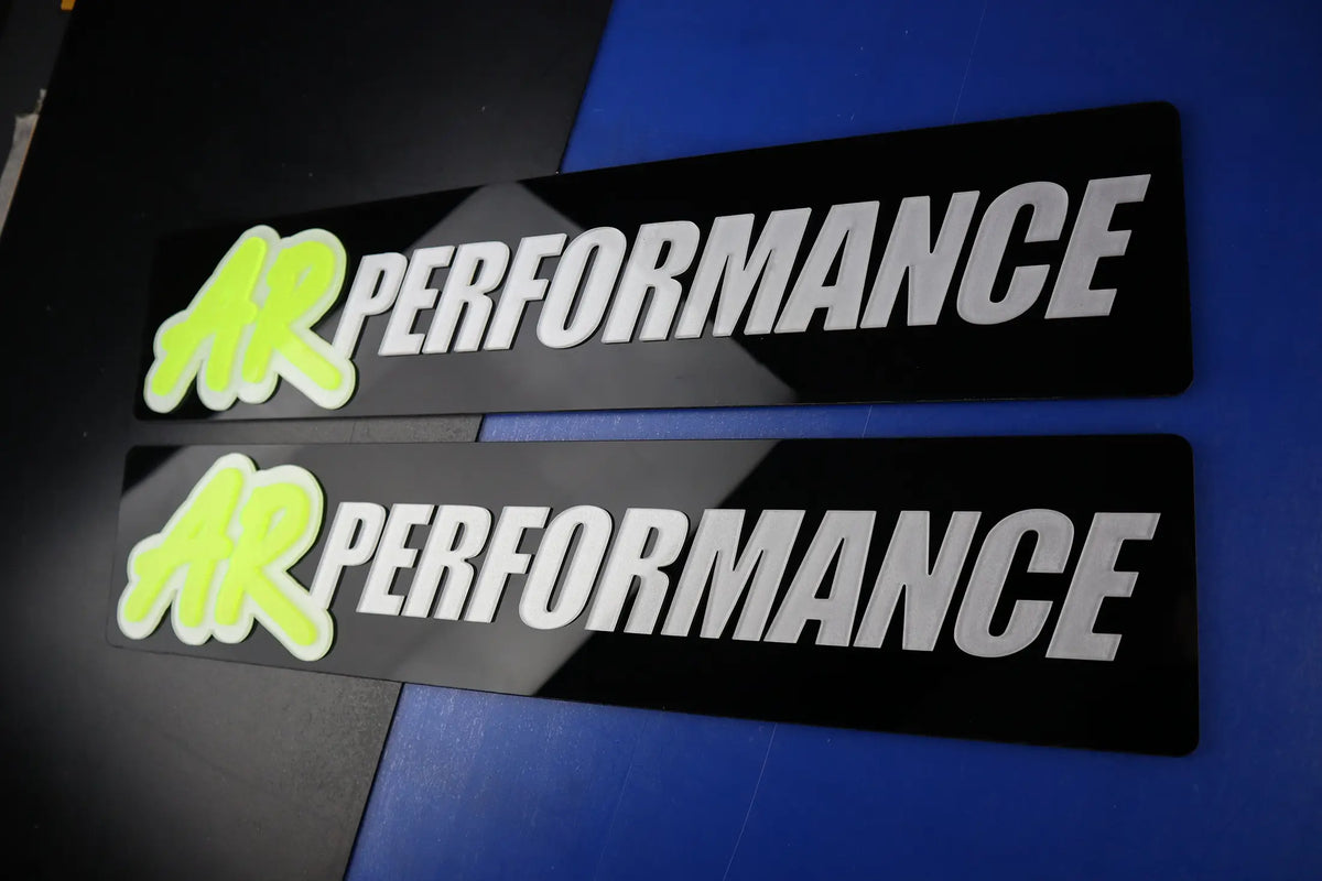 Custom 4D Logo Show Plates with Lime Green and White on Black Lookbook Pair LB106