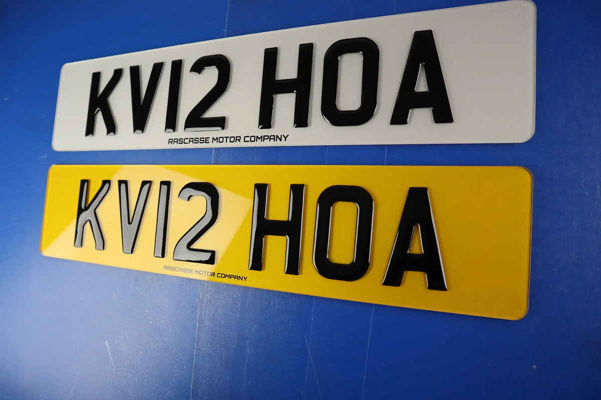 Classic 3D Gel Number Plates with Printed Slogan Lookbook Pair LB111