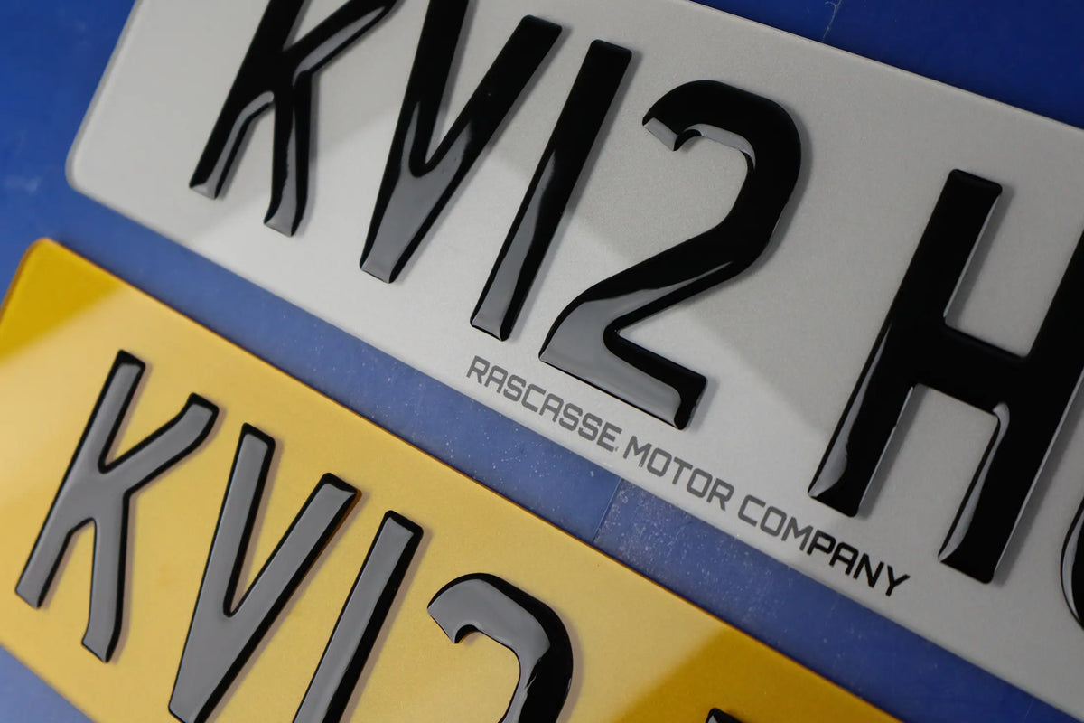 Classic 3D Gel Number Plates with Printed Slogan Lookbook Pair LB111