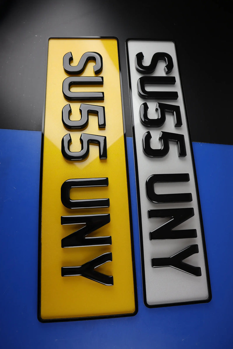 10mm Super Chunky 4D Gel Number Plates with Flush 4D Border Lookbook Pair LB112