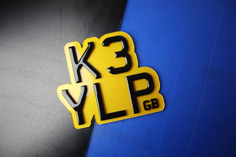 5mm 4D Gel Motorbike Bubble Plate with Corner GB Text Lookbook LB121