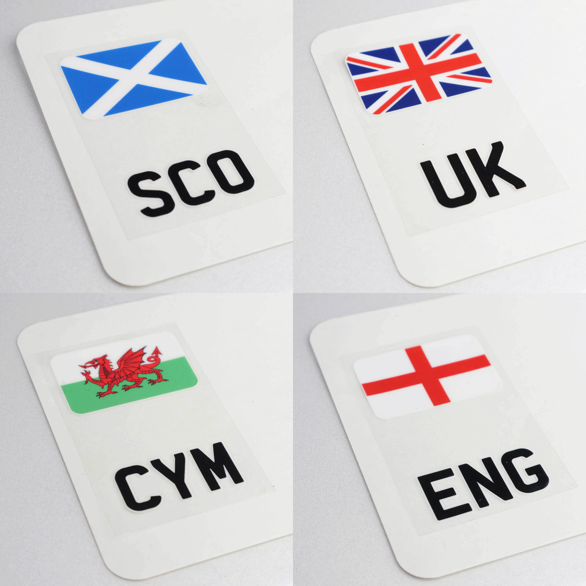 Pair of Flags for Number Plates - Printed, Gel, Acrylic