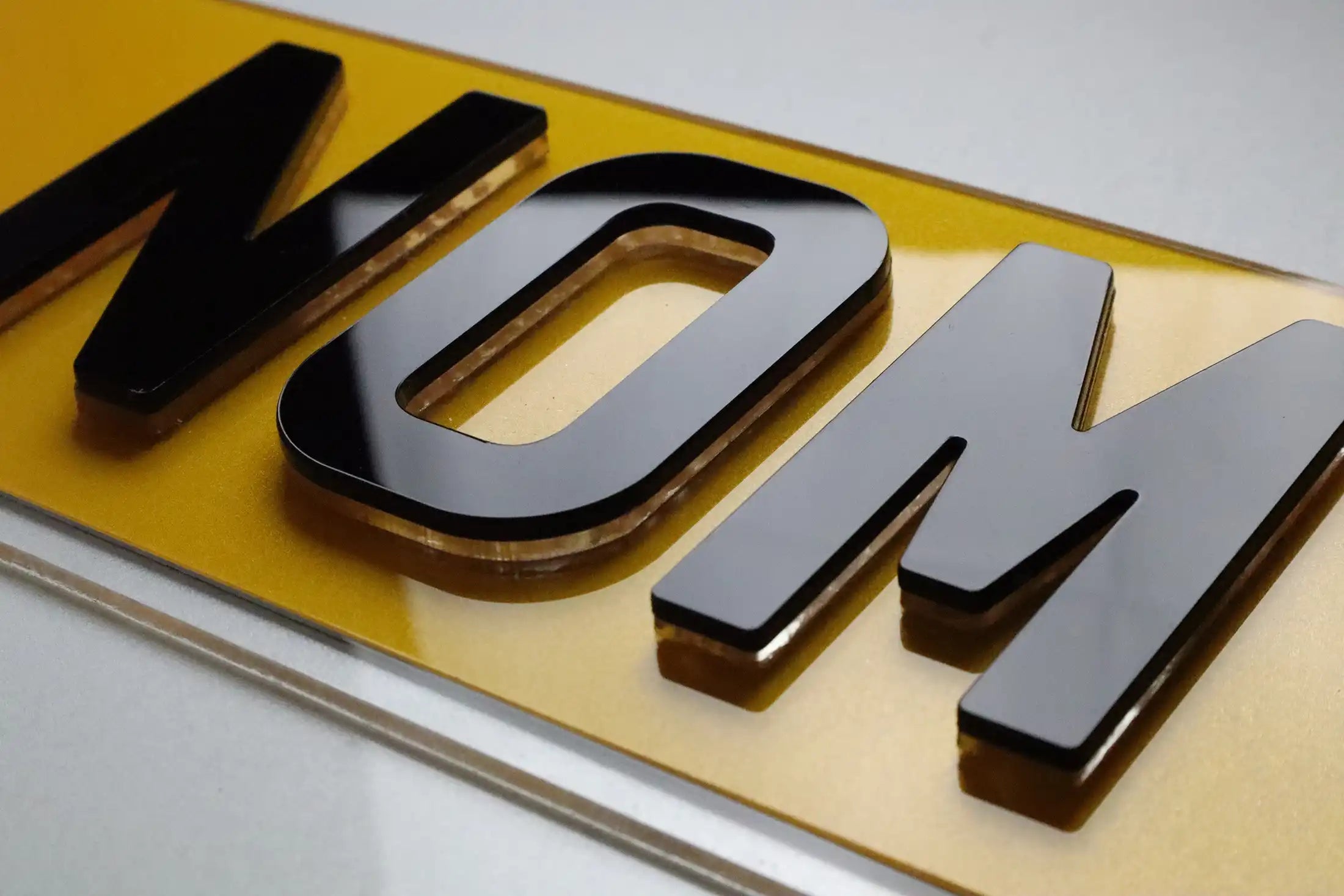 Number Plate by Style - Float Acrylic