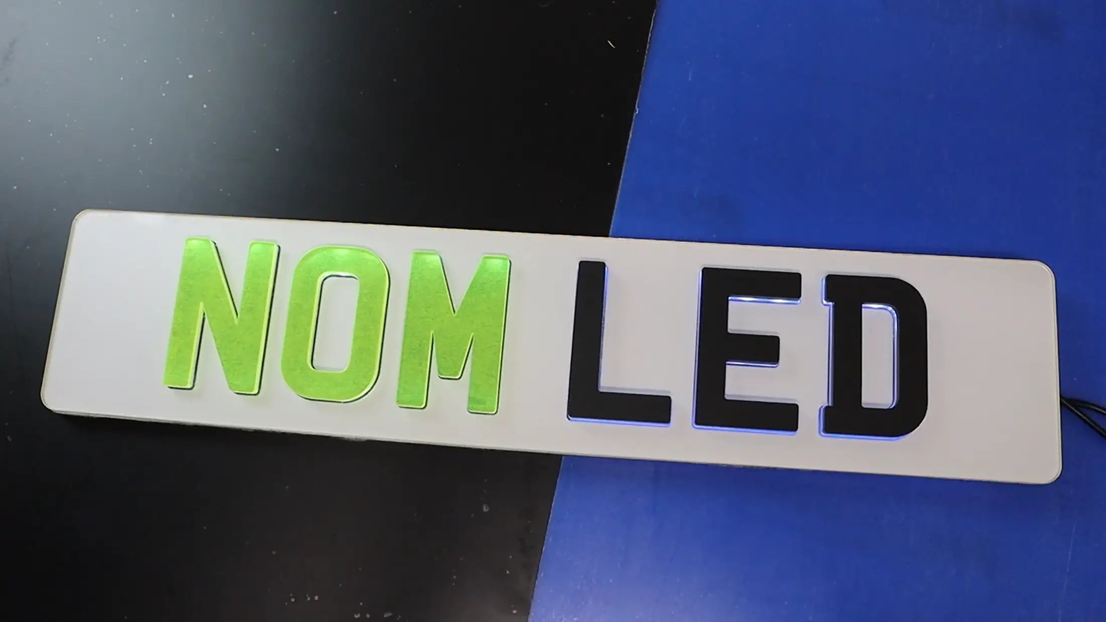 Custom LED Number Plate with Fluorescent and Matte Finish LB28