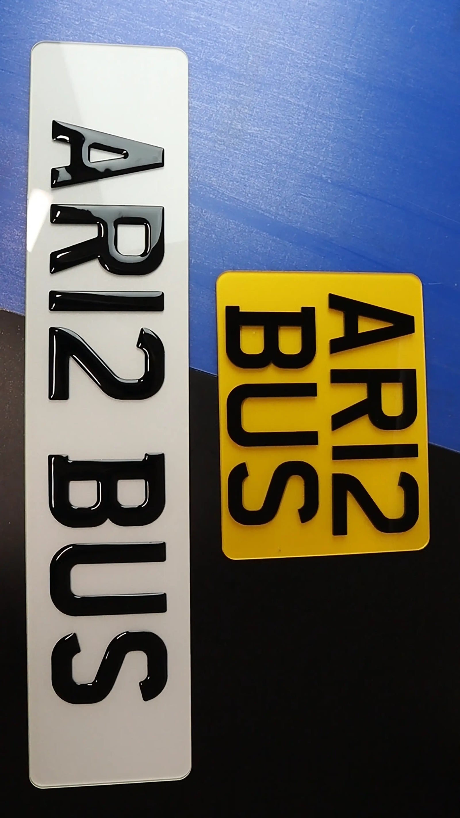 Taxi Twin Plate Set Classic Gel Lettering with Dual Acrylic Design LB58