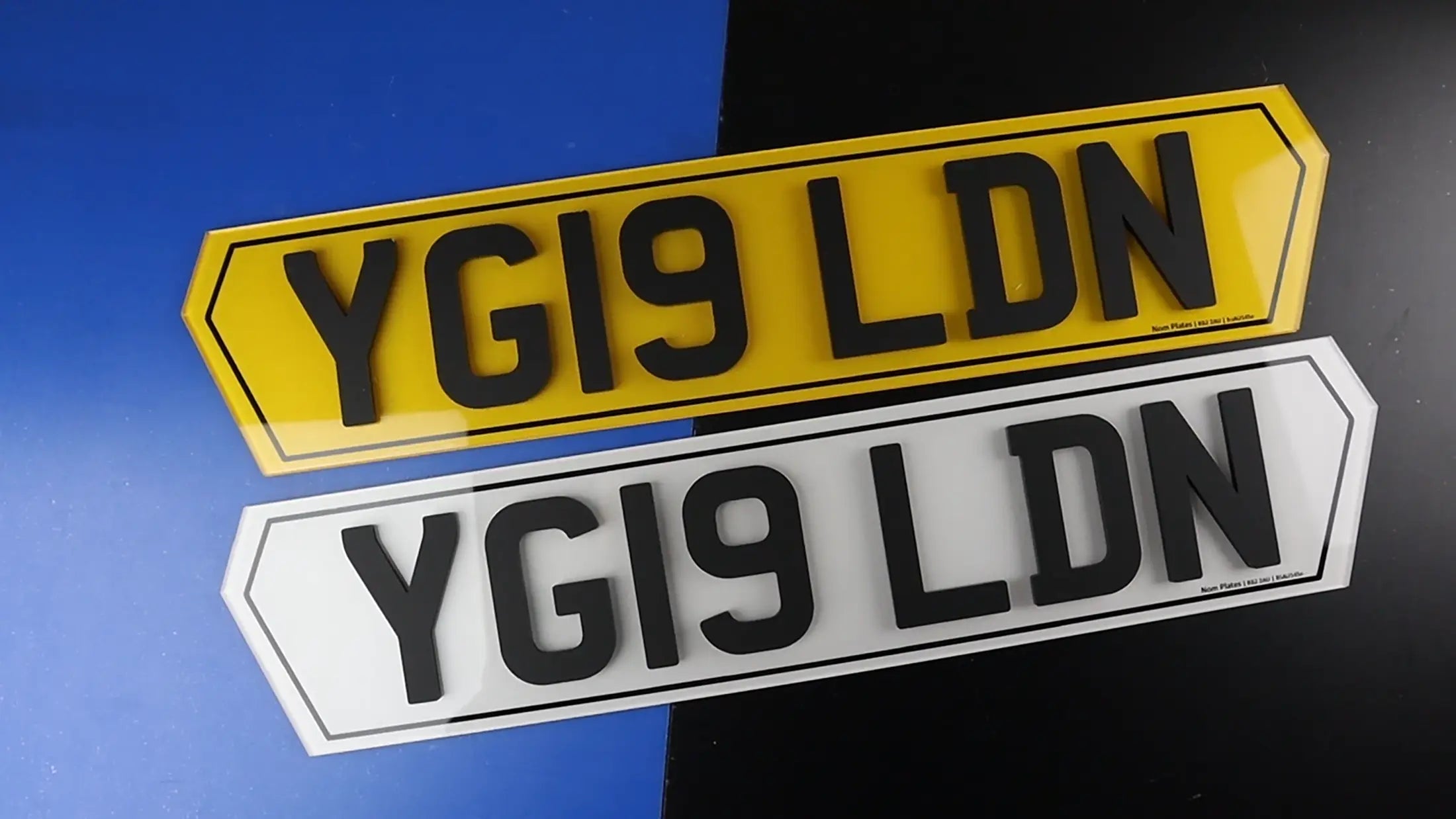 5mm Raised Lettering with Printed 2D Border Custom Hex Plate LB76