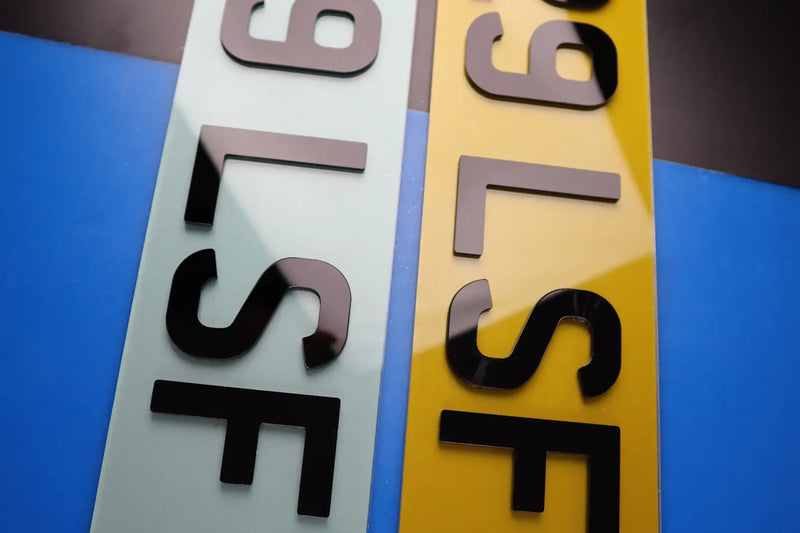 Light Tinted 3mm Gloss 4D Show Number Plates Lookbook Pair LB114