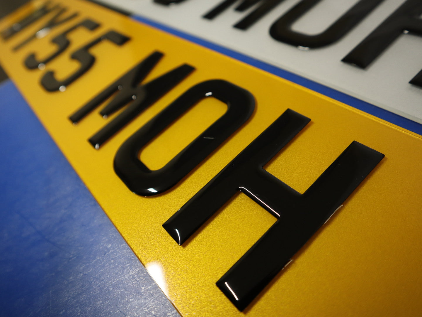 Pair of 3D Gel Single Layer Smooth Raised 4D Number Plates