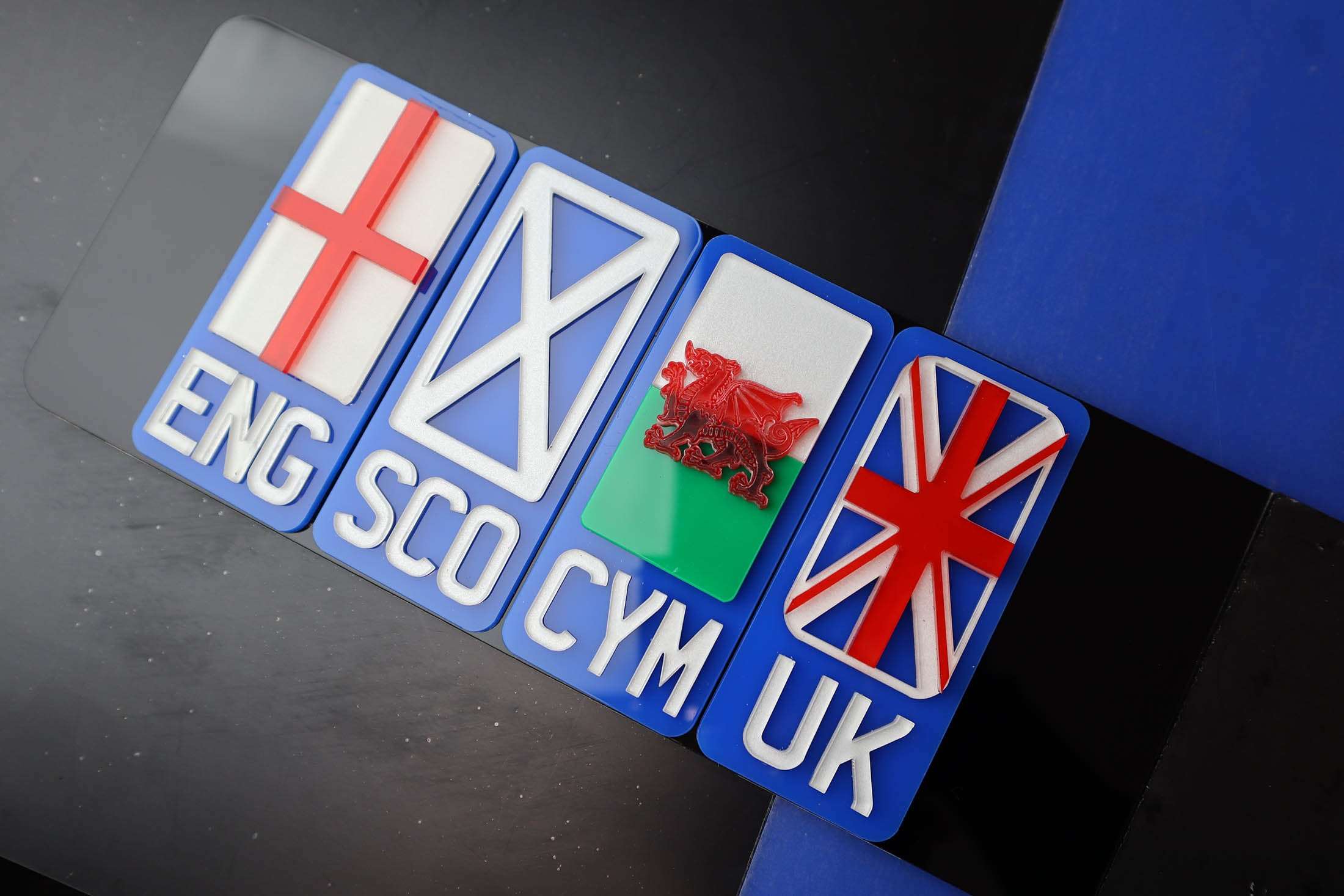 Exclusive 4D Acrylic Flags for Shaped Number Plates