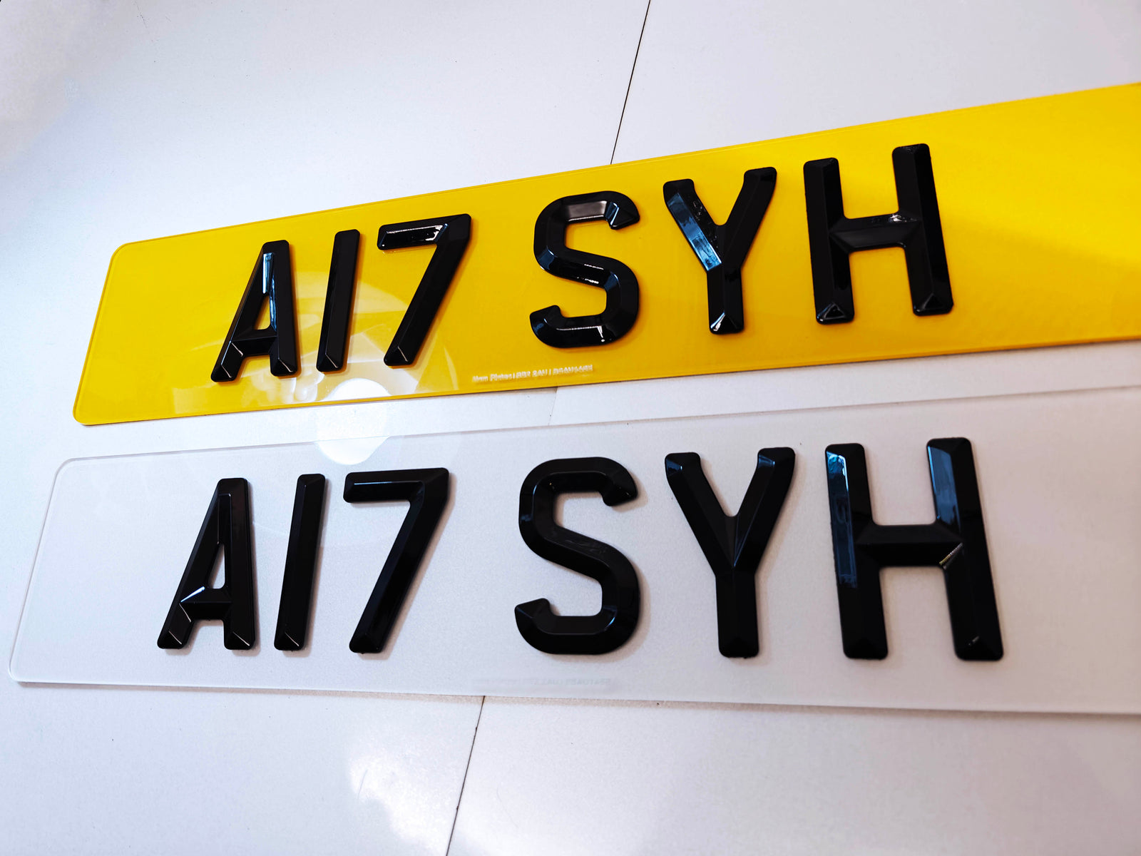 Diamond Retro Bevel Number Plates: 4D 6mm Thick