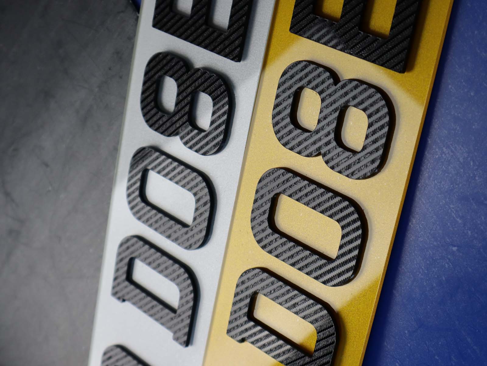 Textured Carbon Fibre Lazer Engraved 4D Number Plates