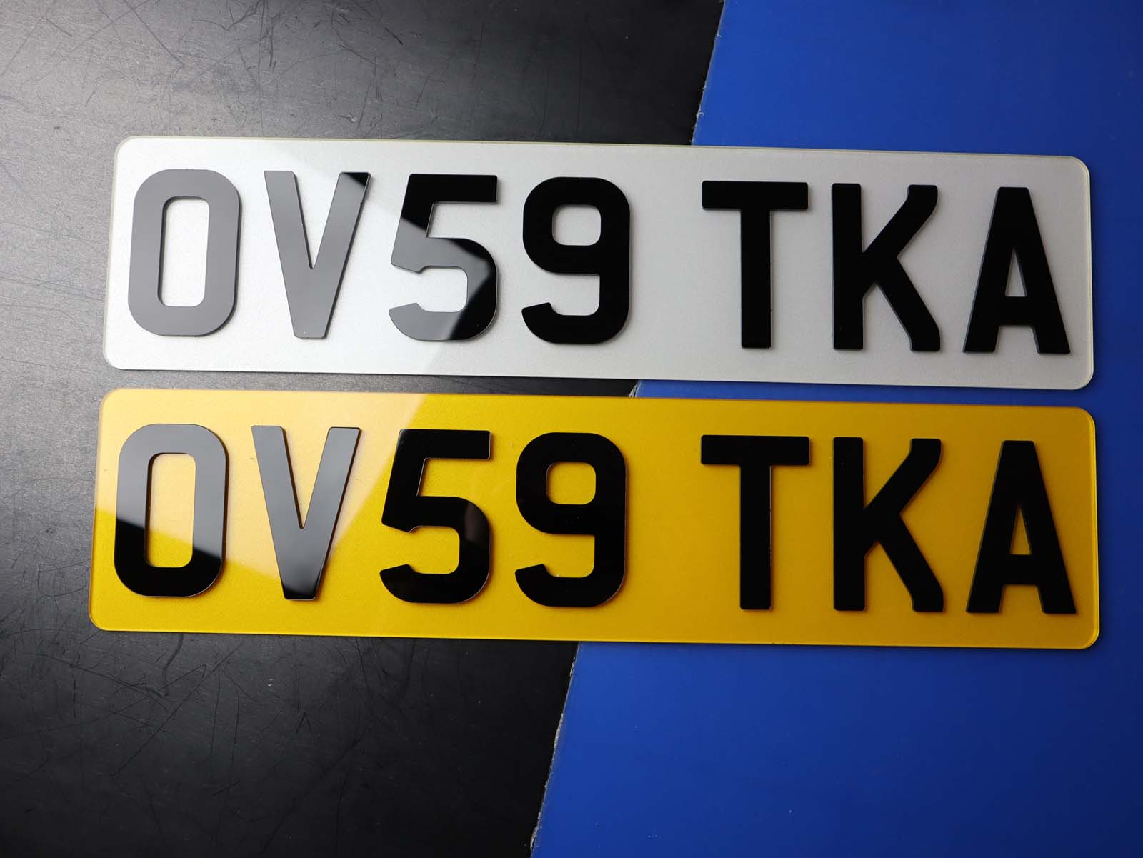 Pair of 3mm Depth Lazer Cut 4D Acrylic Number Plates