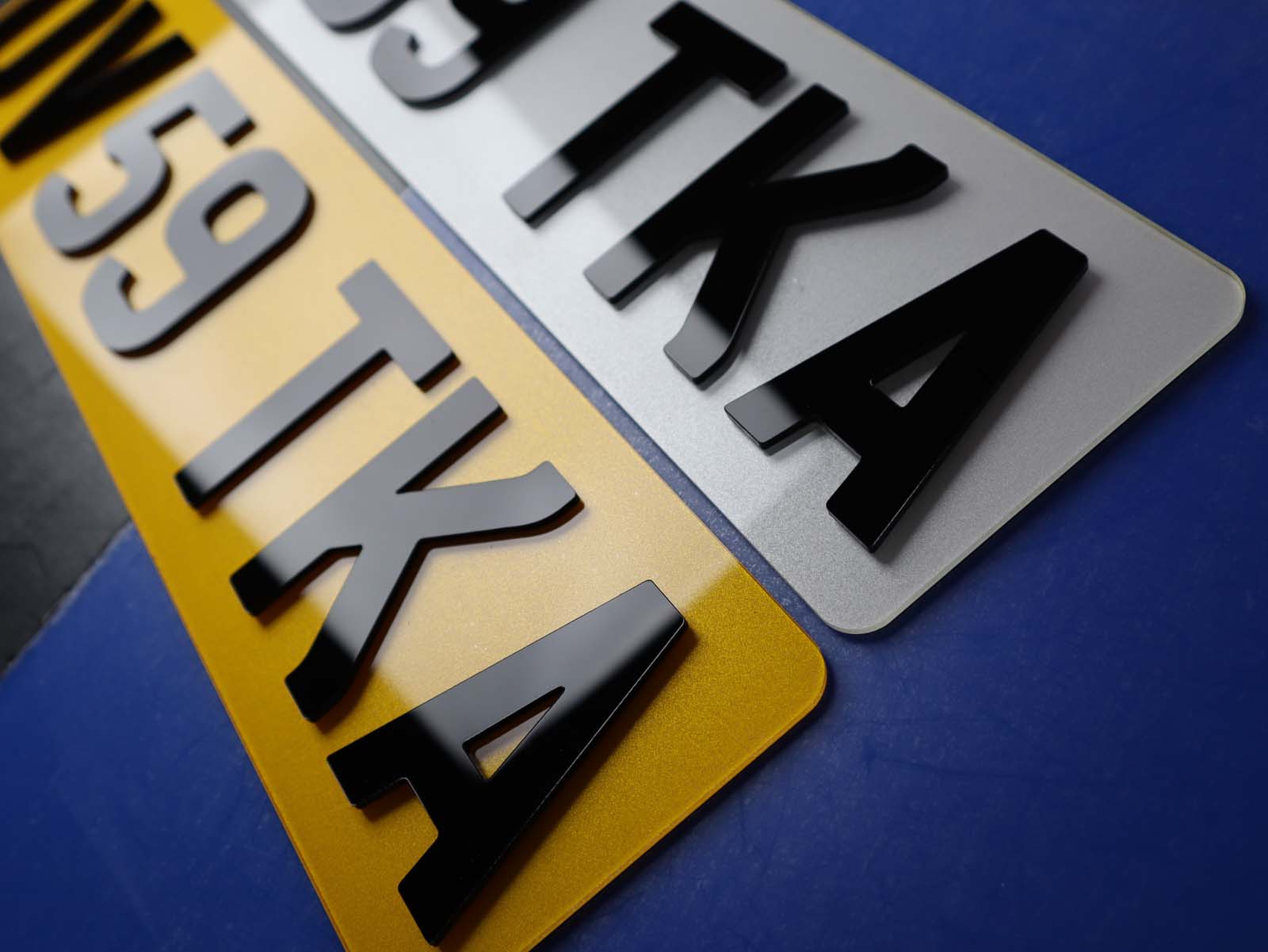 Pair of 3mm Depth Lazer Cut 4D Acrylic Number Plates