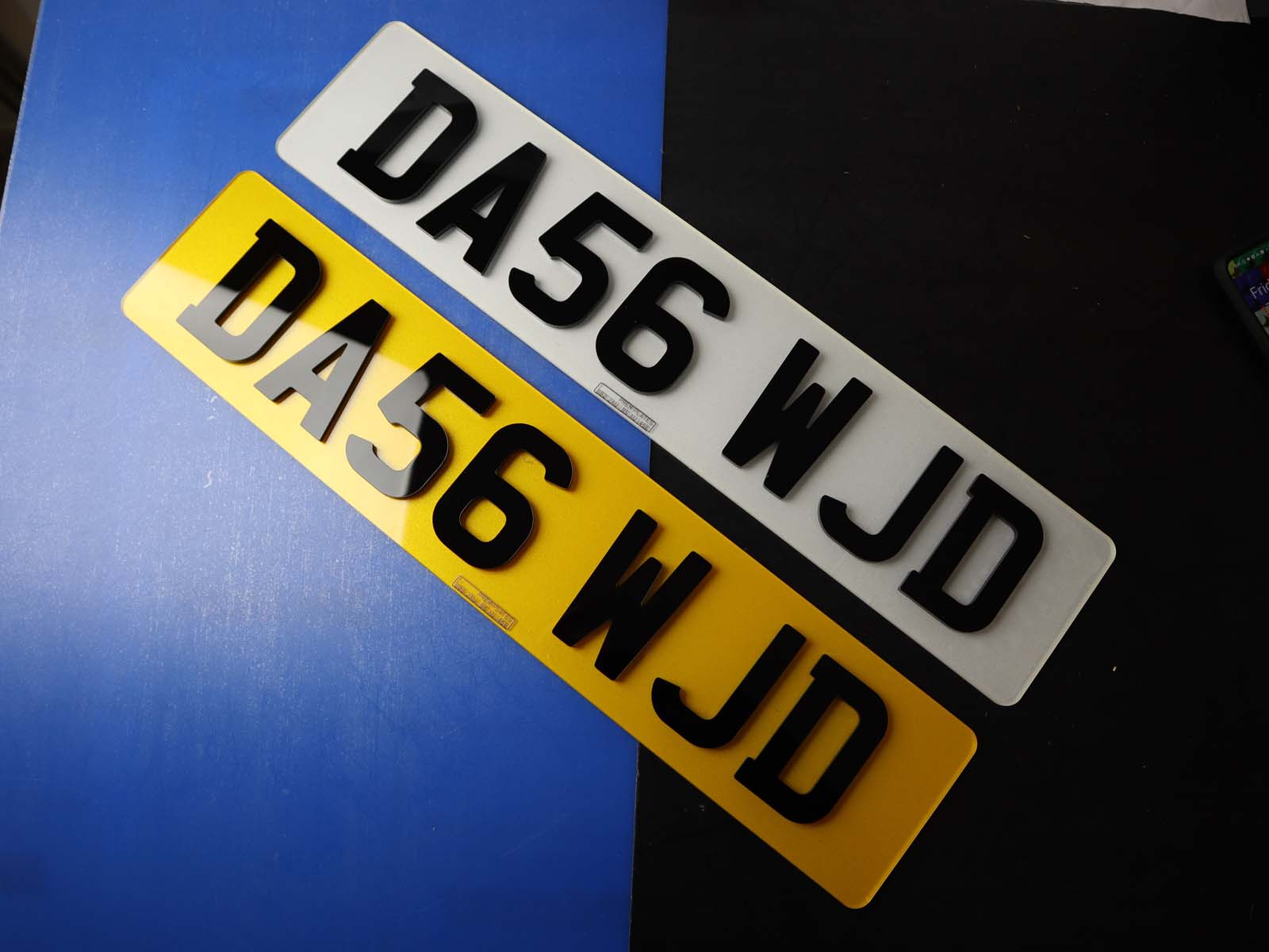 Pair of Thickened 5mm Depth Lazer Cut Acrylic 4D Number Plates