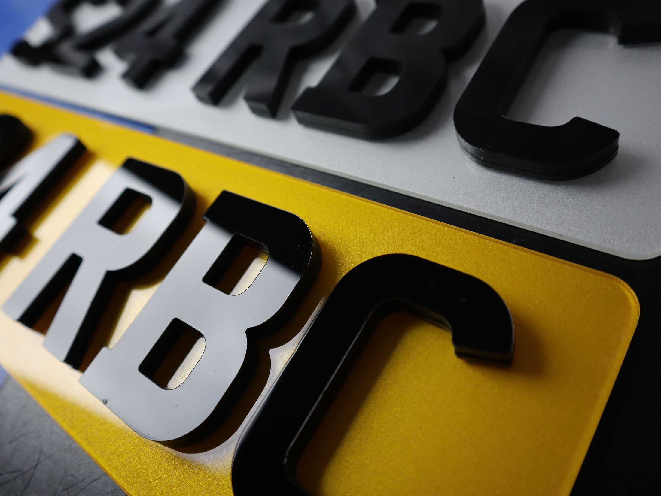 Compact Brute: 10mm Thick 3D/4D Acrylic Lettering Plates LB03