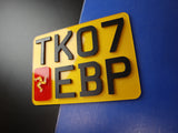 Manx Spirit: Compact 4D Bike Plates with Isle of Man Flag LB09