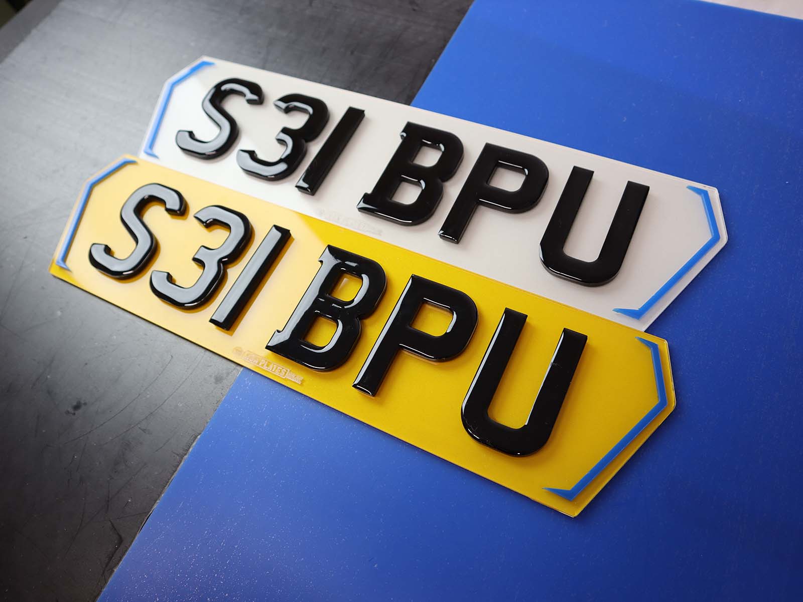 Set of Triple Thick 7mm Chunky 4D Gel Number Plates