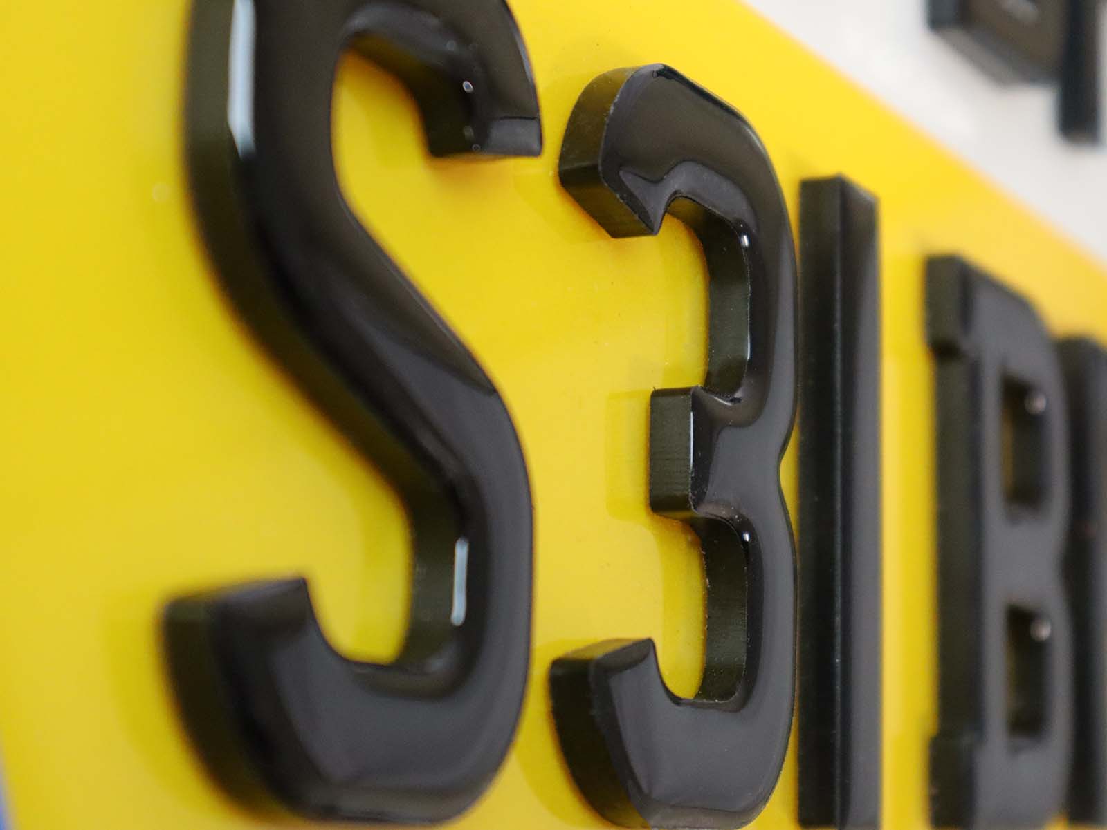 Set of Triple Thick 7mm Chunky 4D Gel Number Plates