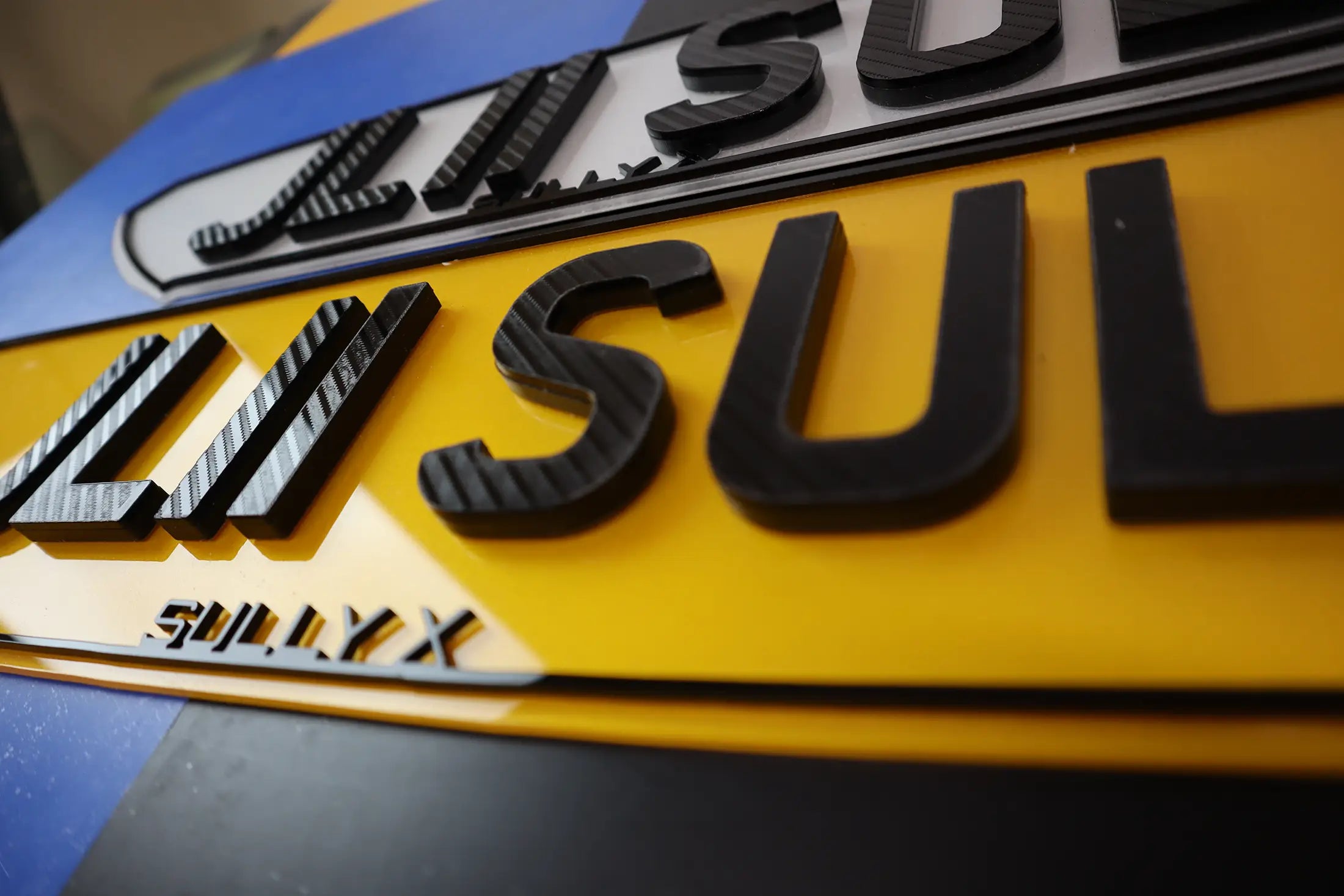 Ultimate Custom Ford Focus ST RS Plates: Carbon, 4D Border, and Integrated Slogan LB17