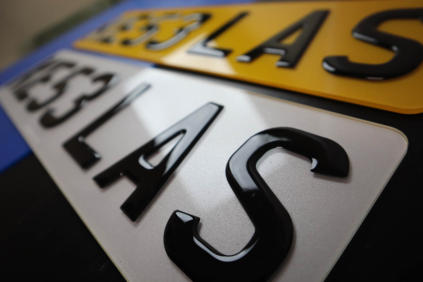 Pair of 3D Gel Single Layer Smooth Raised 4D Number Plates