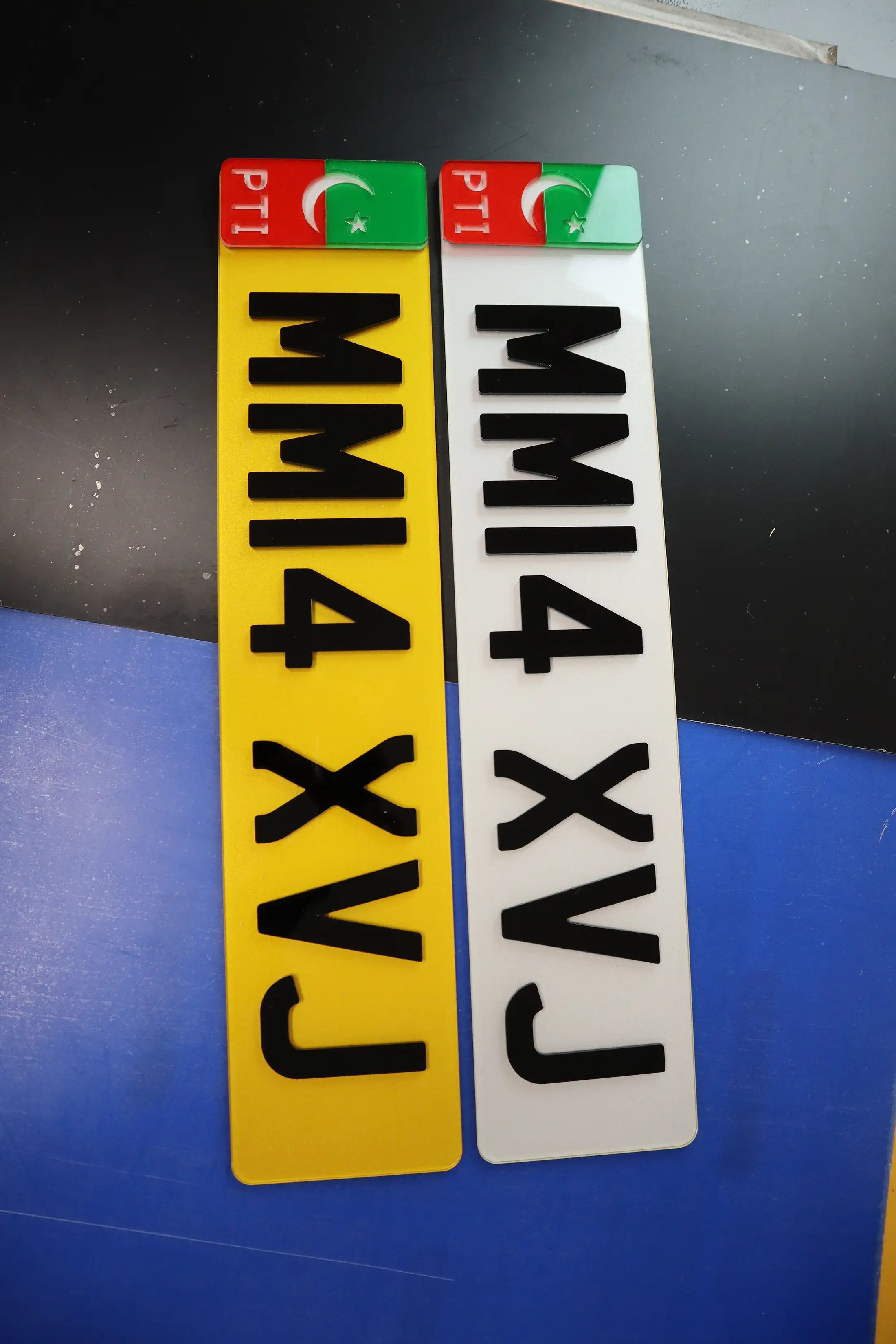 Haqeeqi Azadi: Custom PTI Number Plates with Laser-Cut Flag LB29