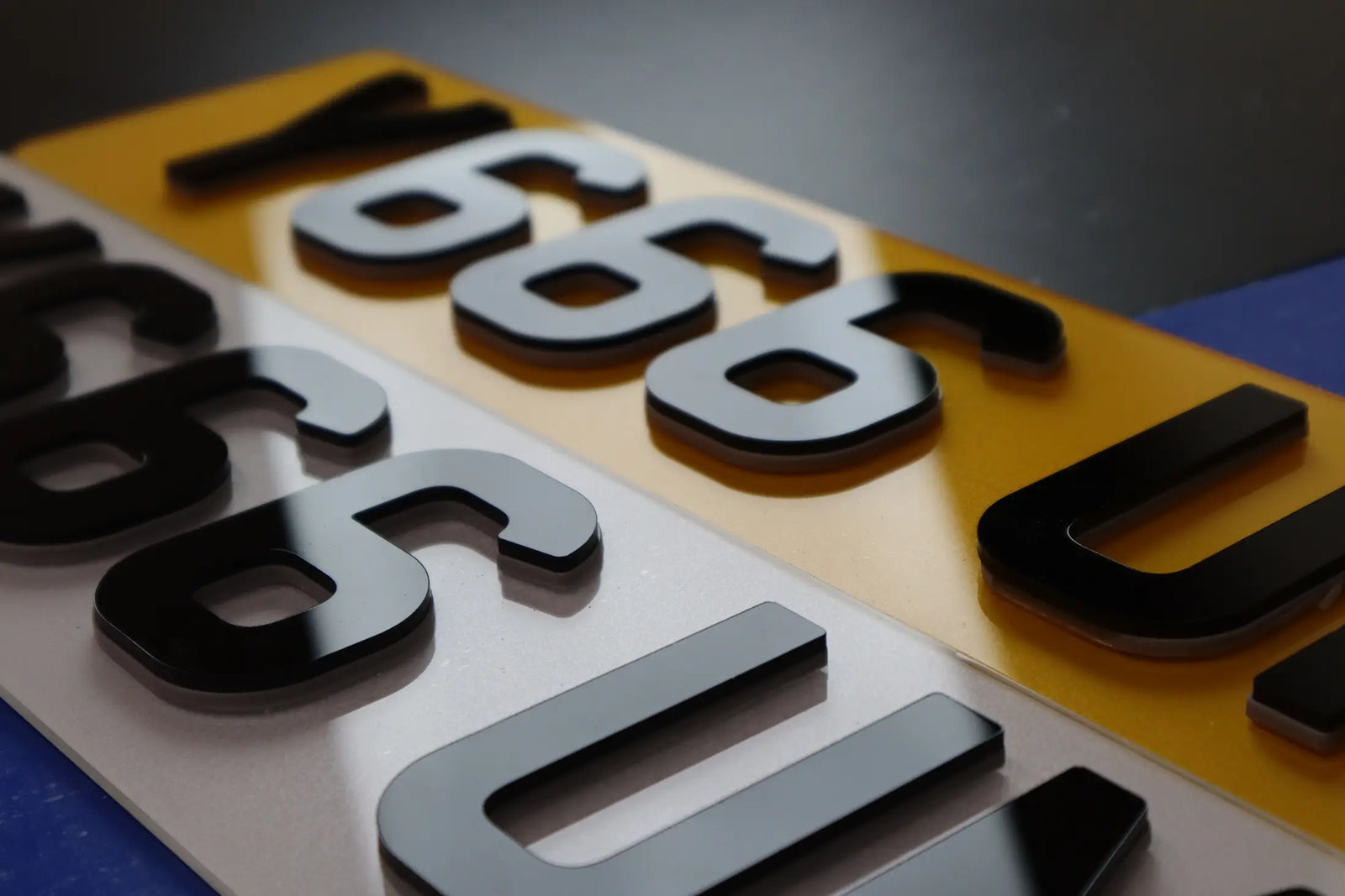 Understated Elegance: Nardo Grey Acrylic Number Plates LB35