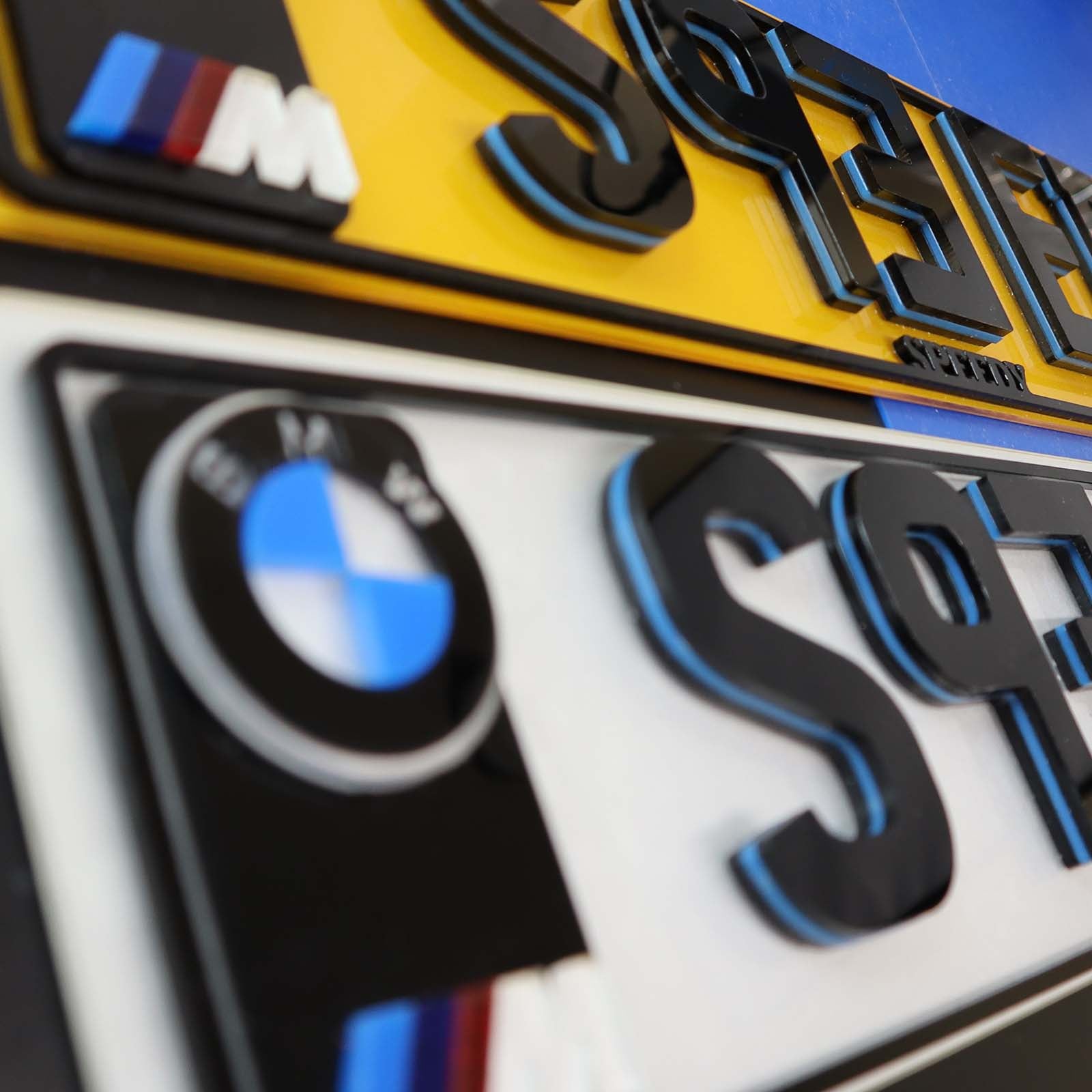 Pair Of Premium Coloured Stack Krystal 4D Number Plates