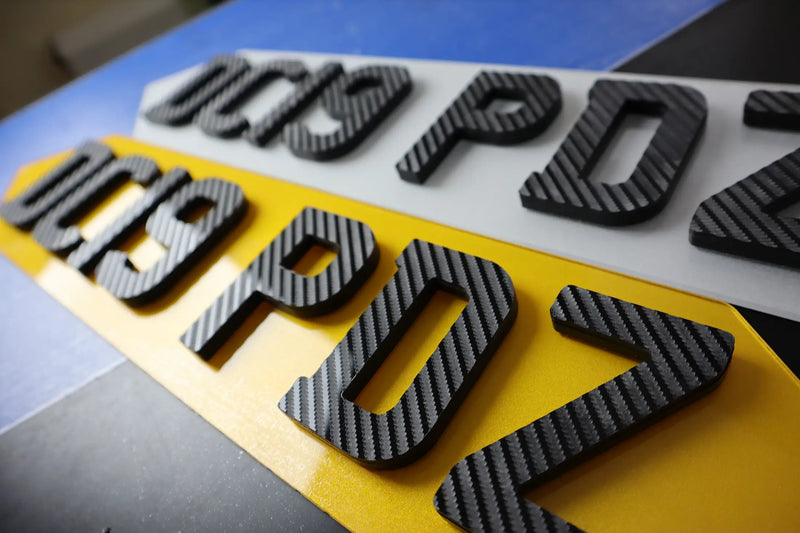 Custom Pointed 8mm Carbon Number Plates for BMW 1 Series LB51