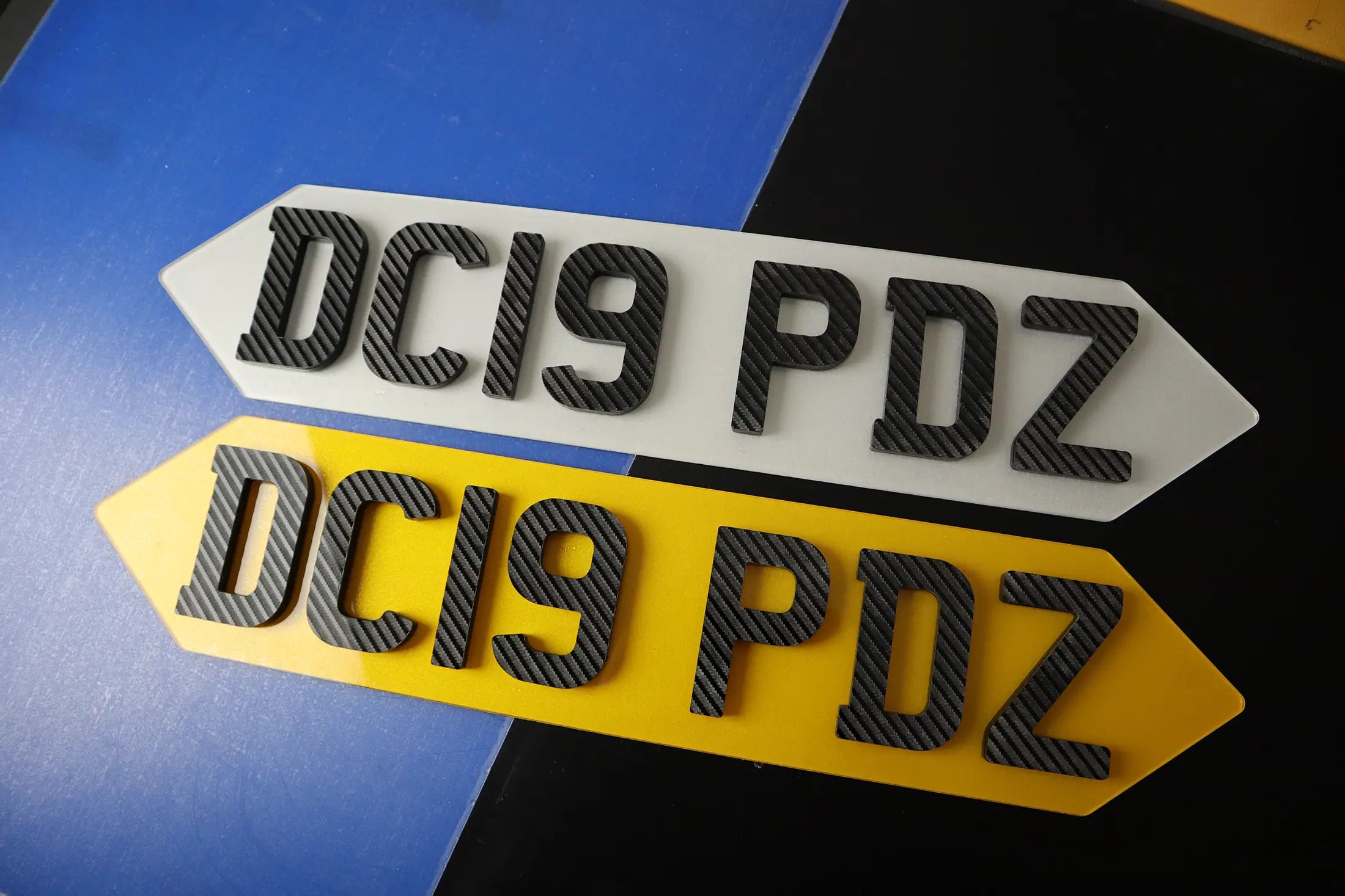 Custom Pointed 8mm Carbon Number Plates for BMW 1 Series LB51