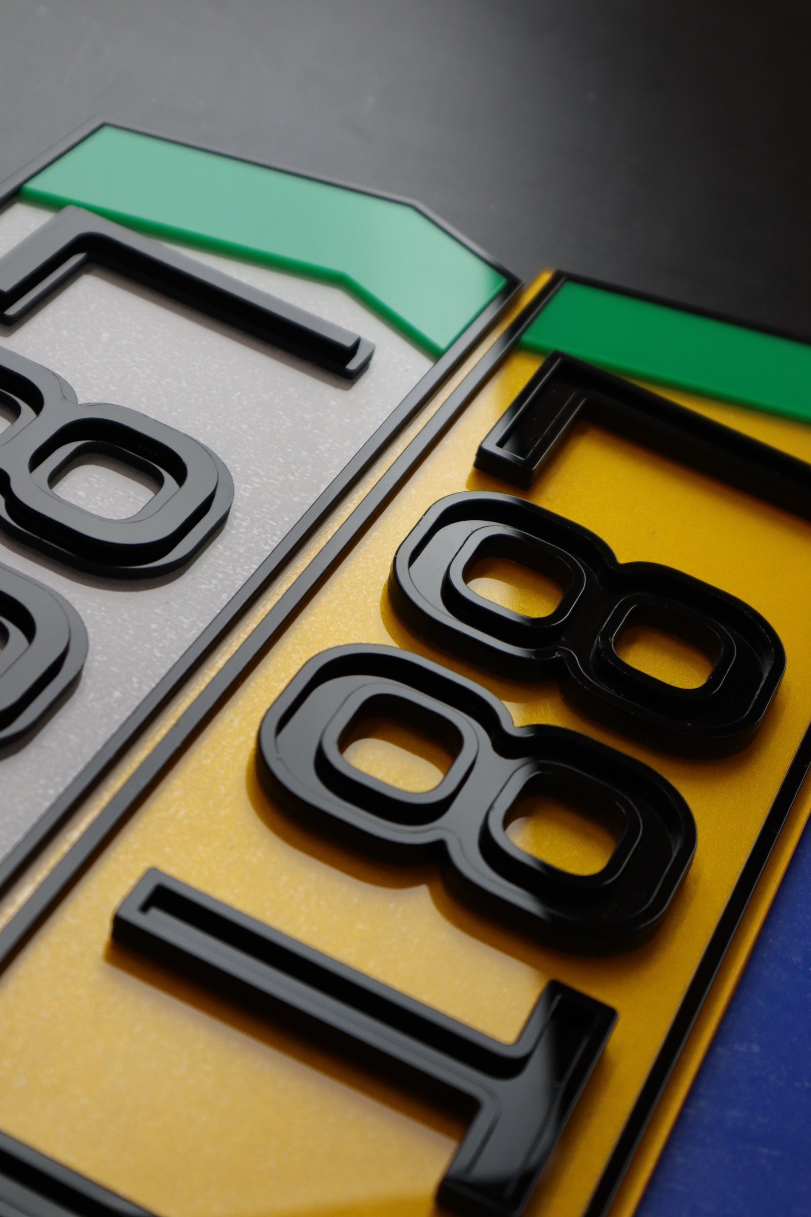 HexaGlow 6mm Ghost & Pyramid Gloss Combo 4D Laser Cut Hex Pair LB53