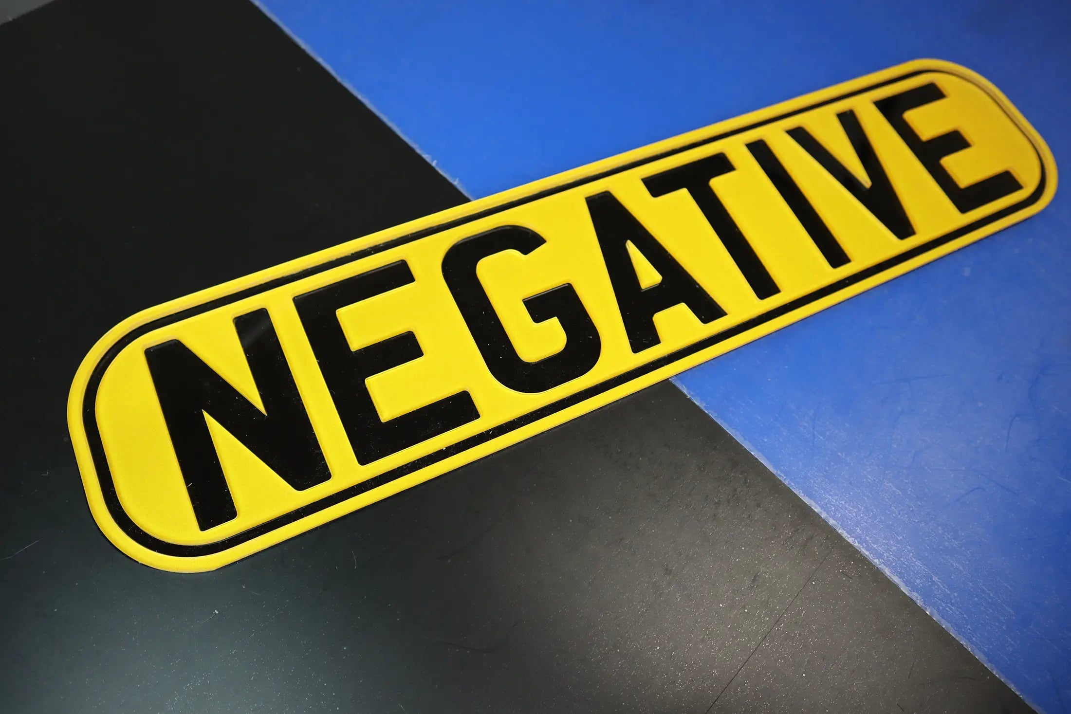 Oval Negative Inverted Number Plate w/ Recessed Lettering with Clean Border Cut LB56