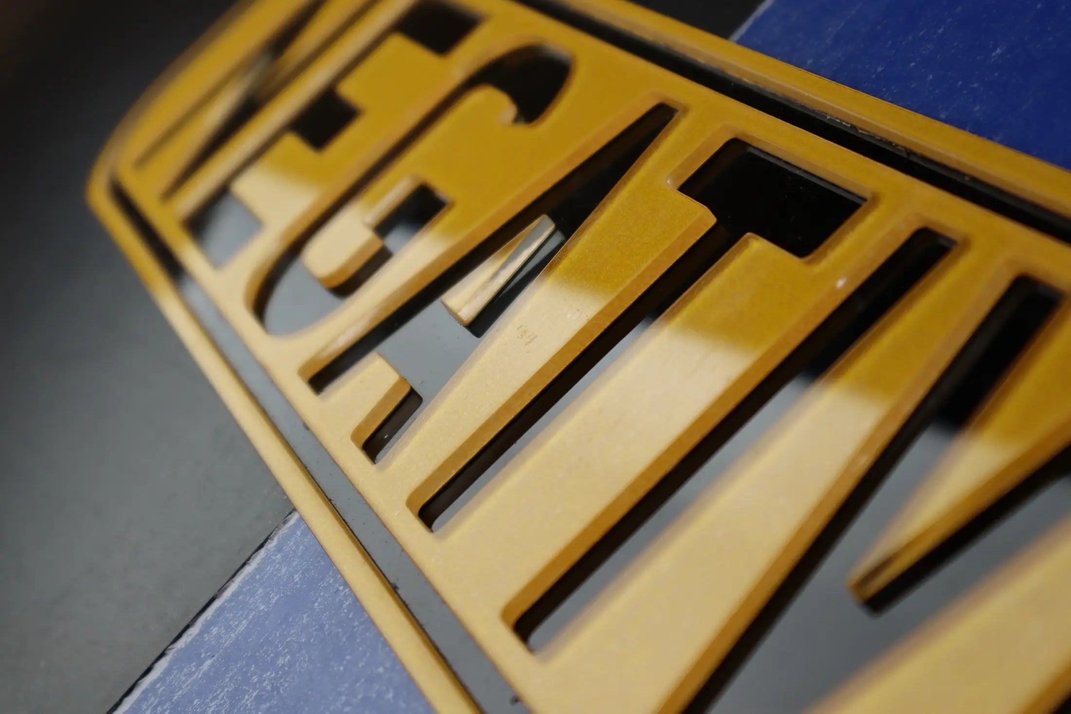 Oval Negative Inverted Number Plate w/ Recessed Lettering with Clean Border Cut LB56