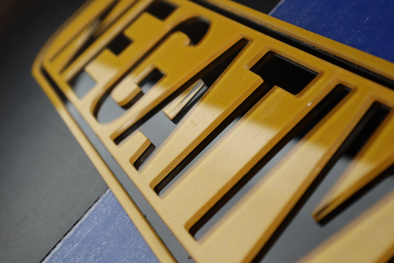 Oval Negative Inverted Number Plate w/ Recessed Lettering with Clean Border Cut LB56