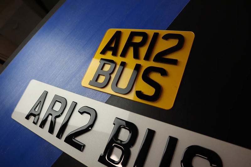 Taxi Twin Plate Set Classic Gel Lettering with Dual Acrylic Design LB58