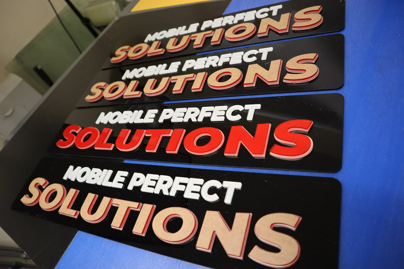 Custom Valeting Show Plate – Double Layer White & Red Text on Black LB60