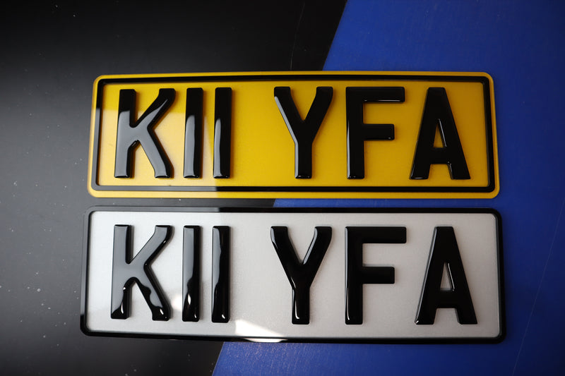 7mm Gel Lettering Short 32cm Acrylic Number Plate with Laser Cut Borders LB61