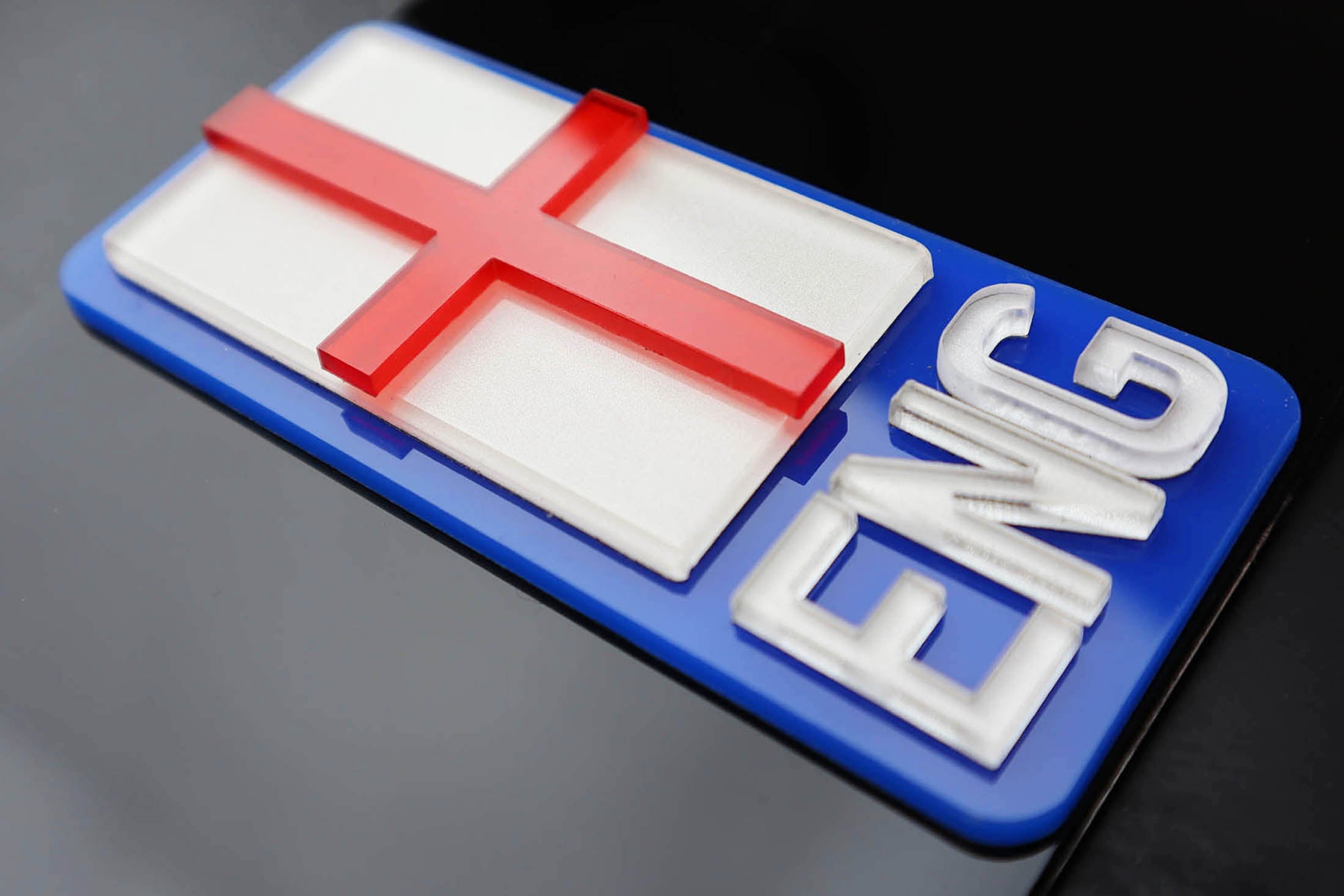Pair of Flags for Number Plates - Printed, Gel, Acrylic